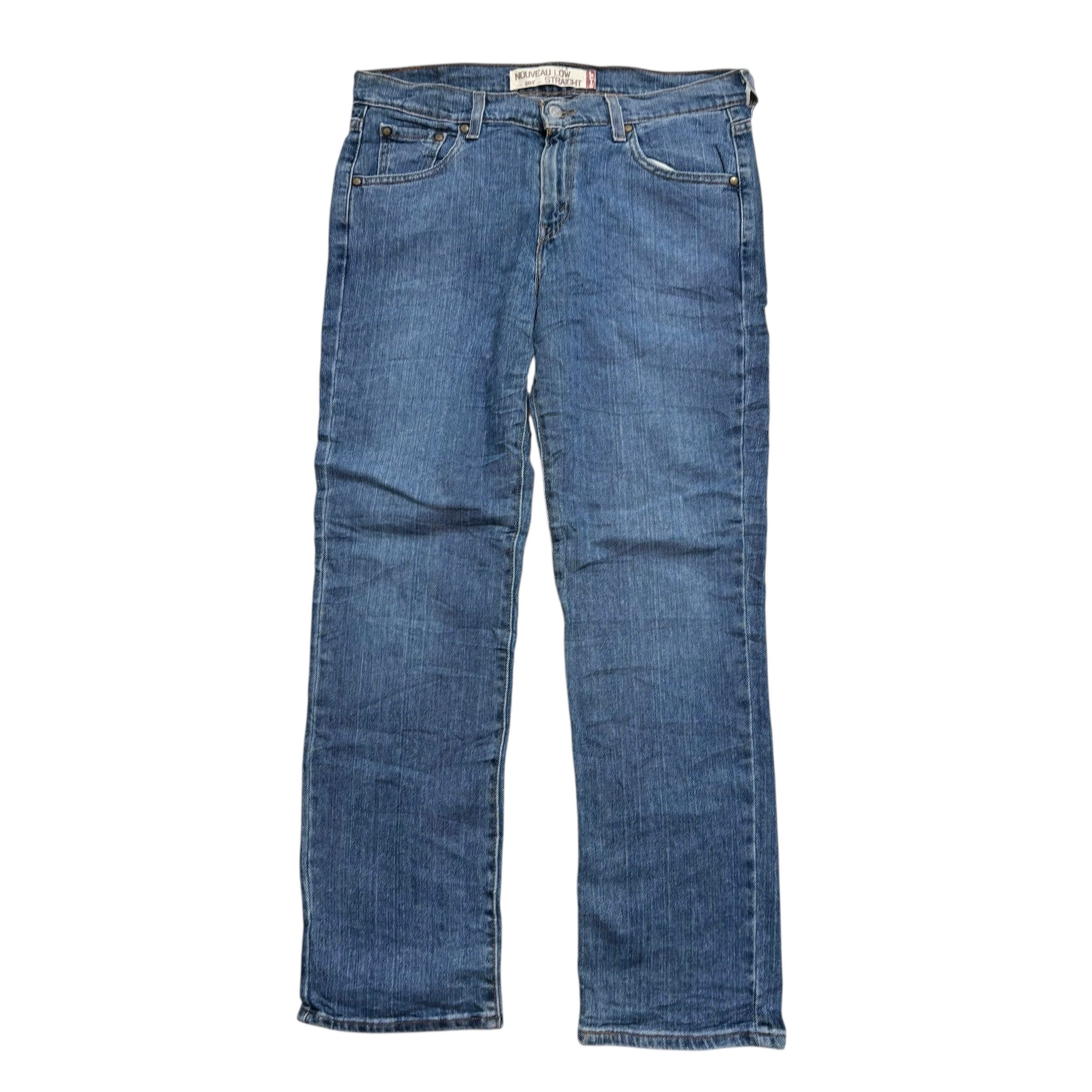 Levis 505 Jeans W34 L30 Womens Regular Straight Mid Blue Stretch Vintage (E)