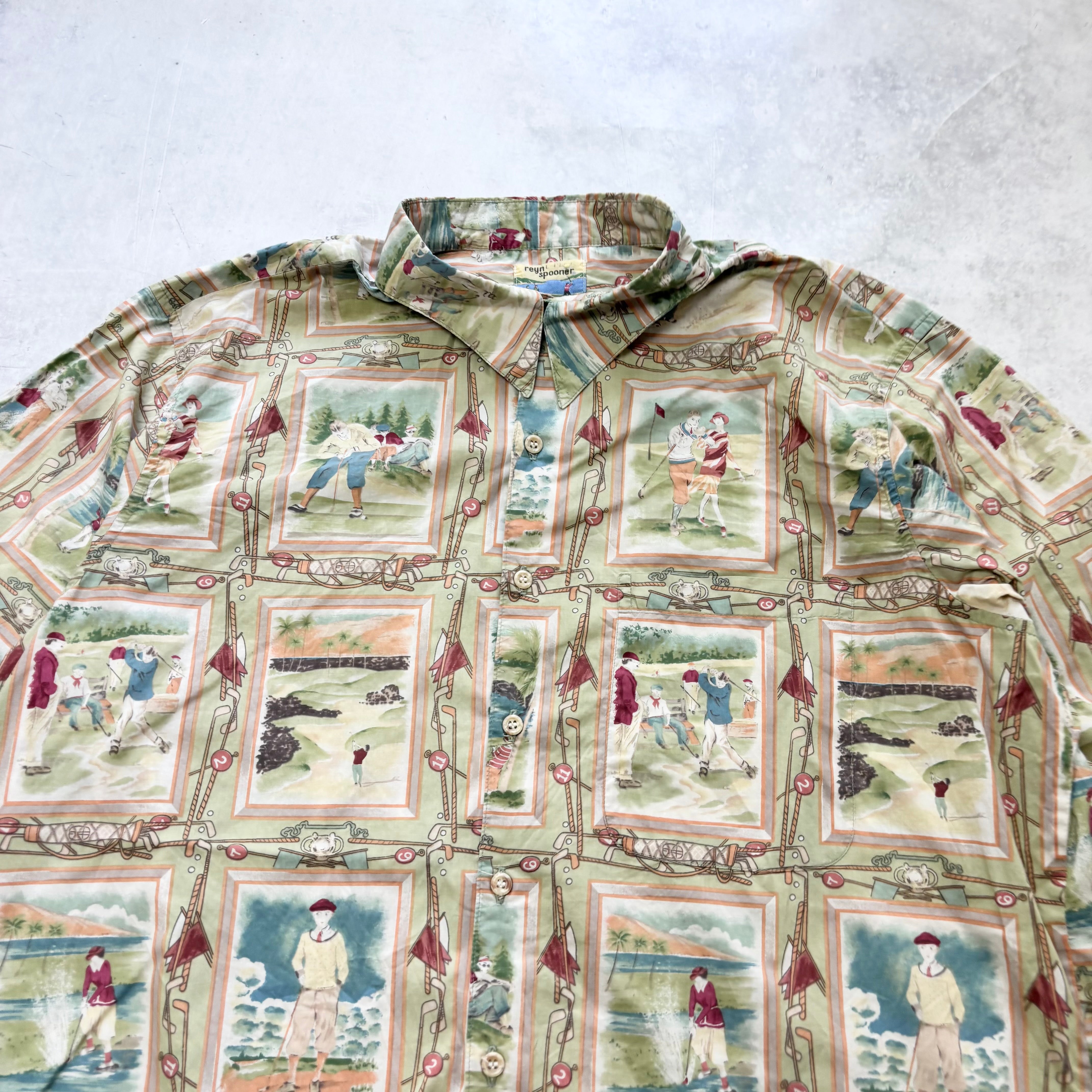 Vintage Reyn Spooner Hawaiian Shirt Mens XL Golf Short Sleeve Cotton (E)