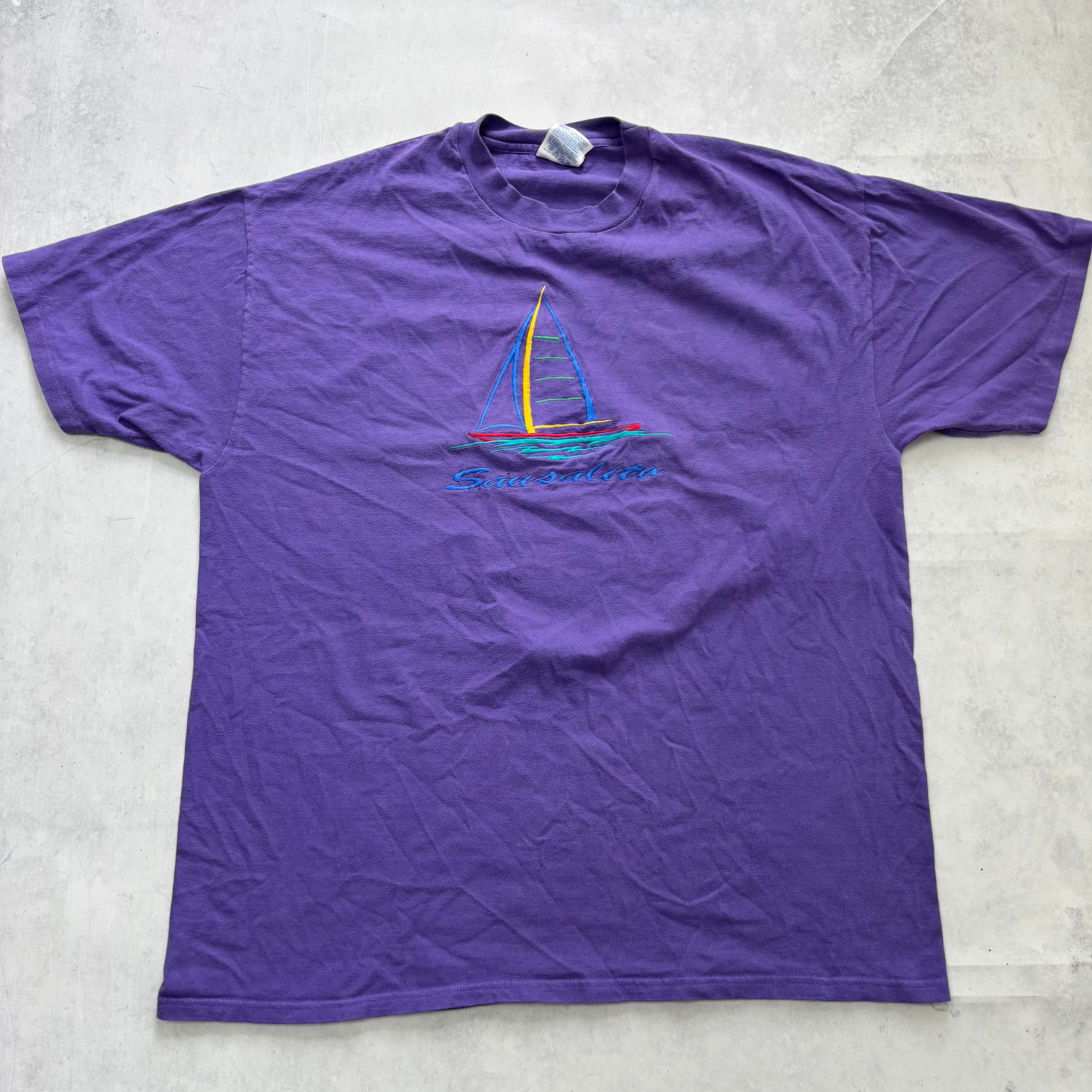 Vintage T Shirt Mens XL Purple Single Stitch Graphic Print 90s USA Tourist