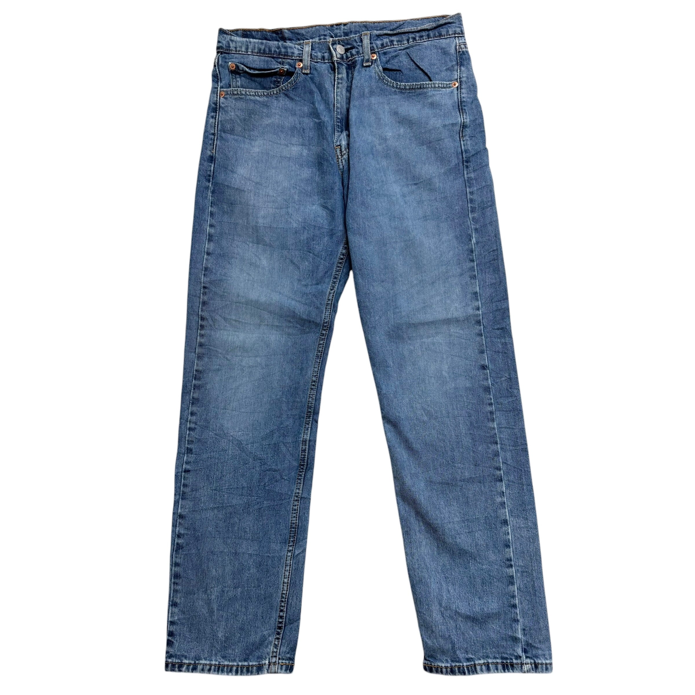 Levis 505 Jeans W32 L30 Mens Light Blue Regular Straight Fit Stretch Denim