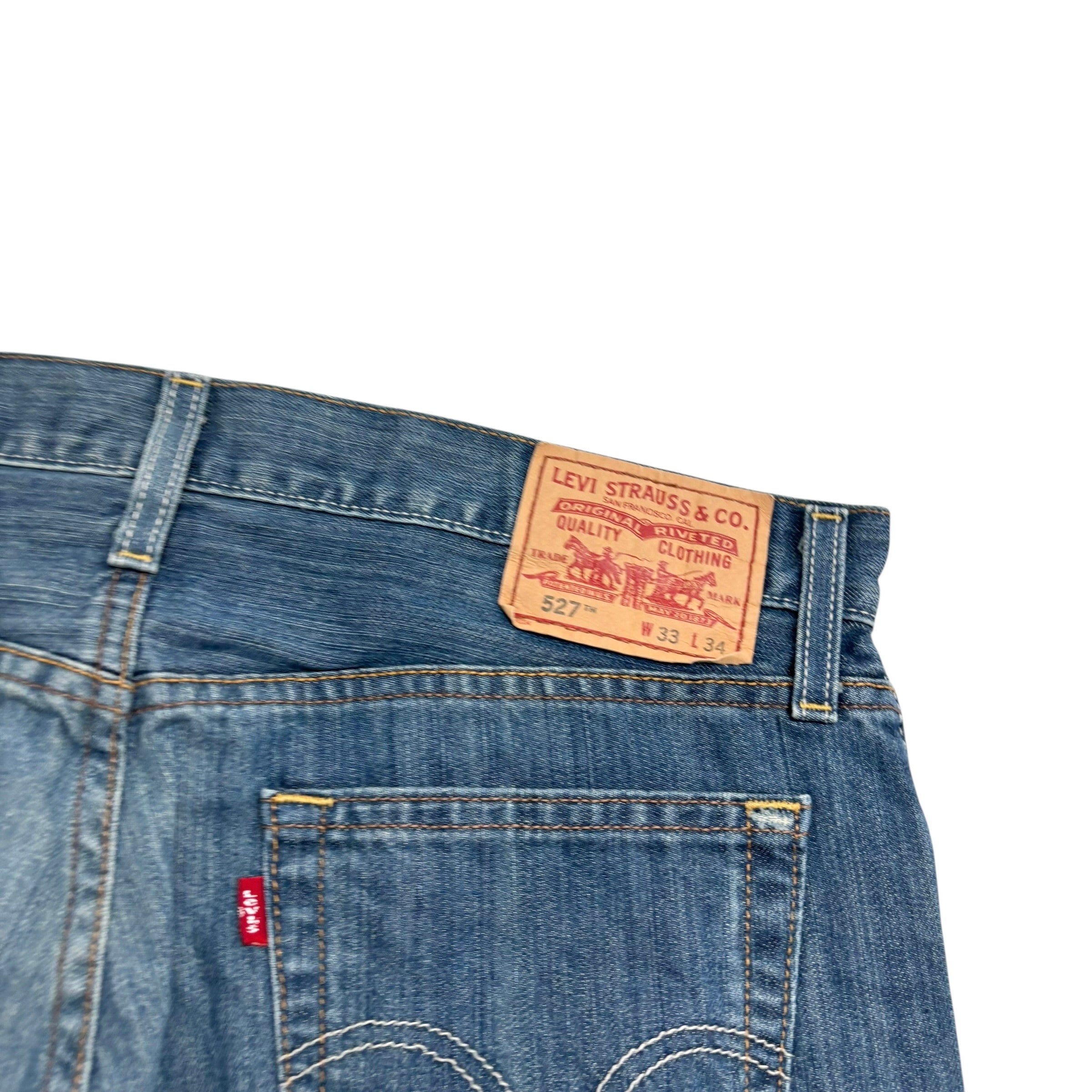 Levis 527 Jeans W33 L35 Mens Dark Blue Regular Bootcut Fit Vintage Denim (E)