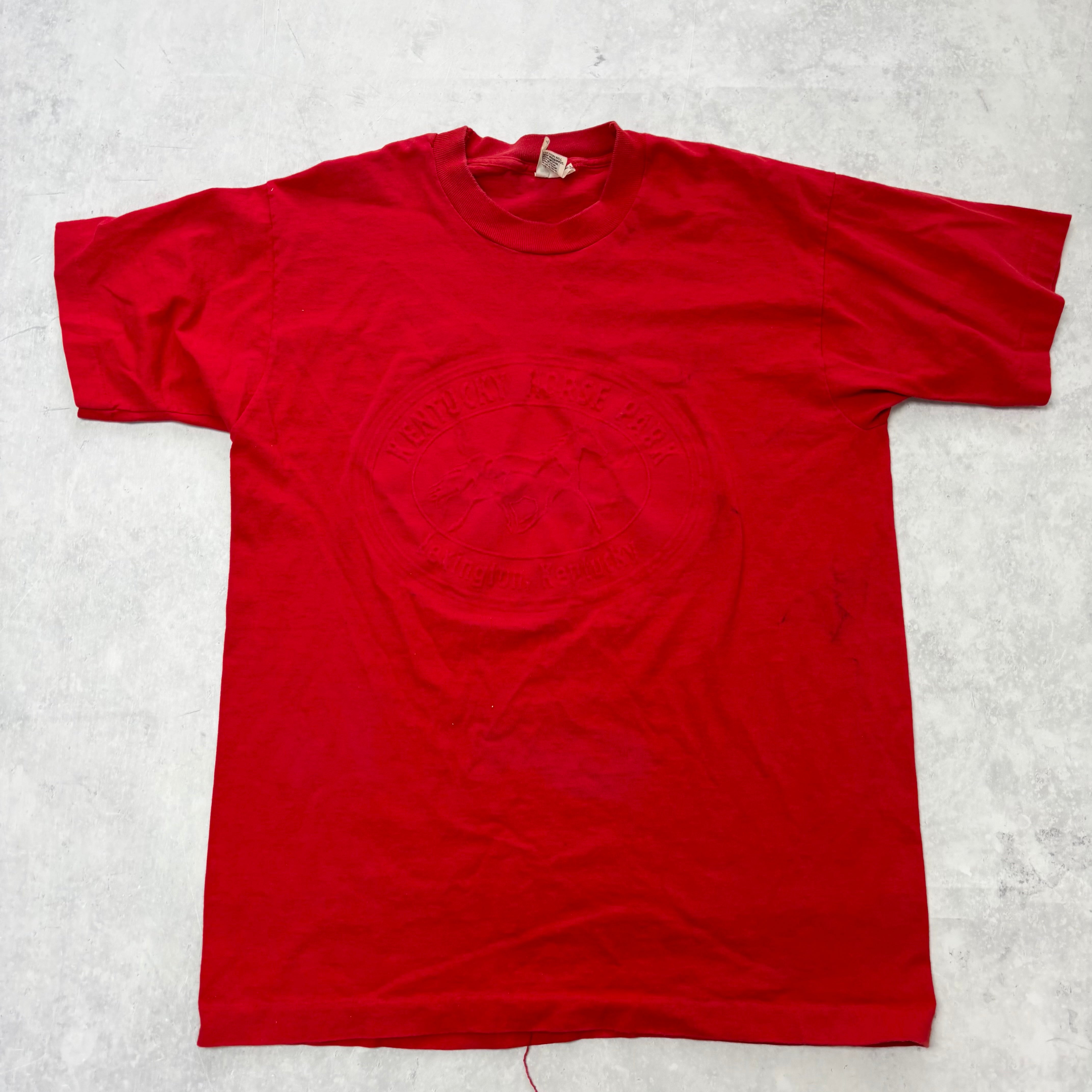 Vintage T Shirt Mens Large Red Single Stitch Graphic Print 90s USA (F)