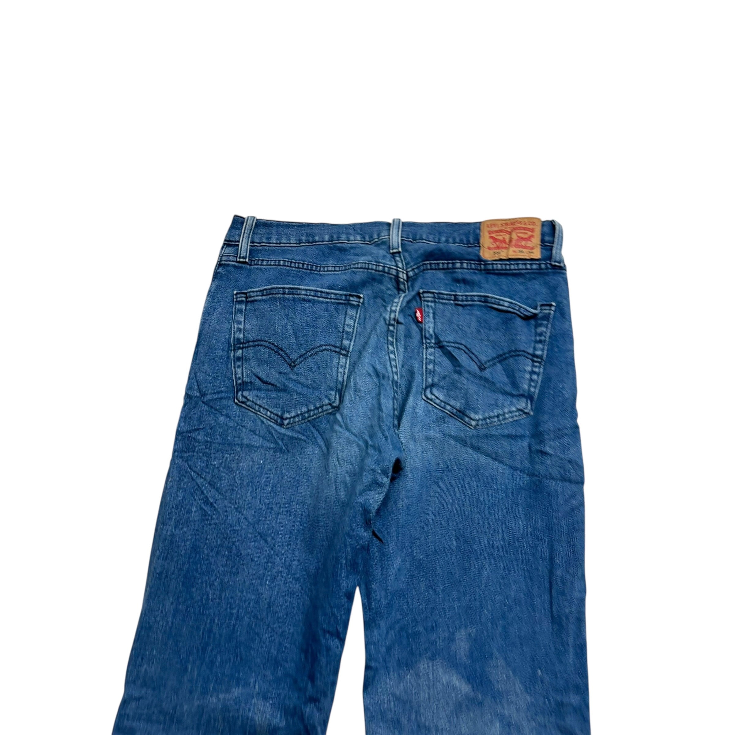 Levis 514 Jeans W34 L34 Mens Navy Blue Regular Straight Fit Stretch Denim