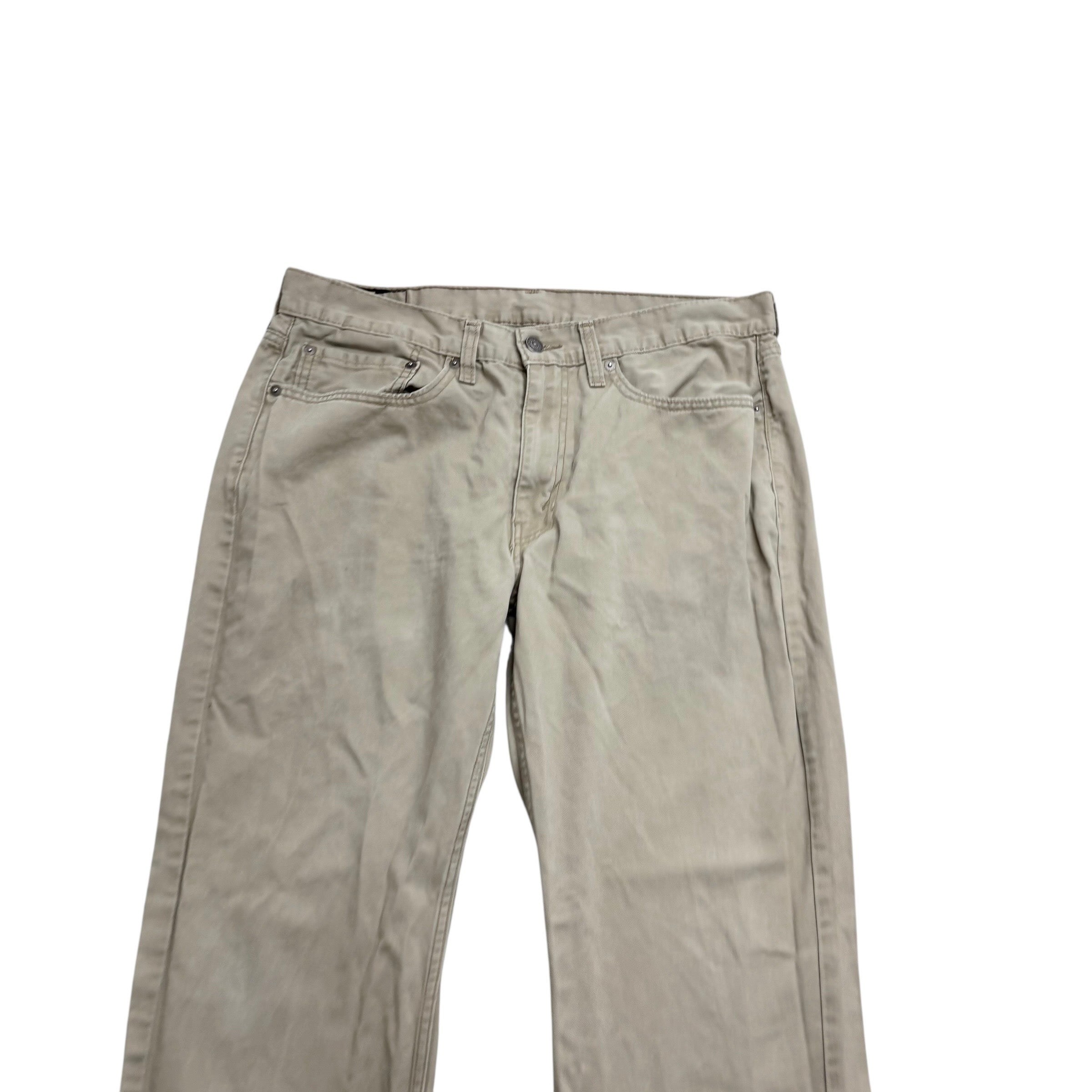 Levis 514 Trousers W34 L29 Mens Cream Regular Straight Fit Cotton Pants