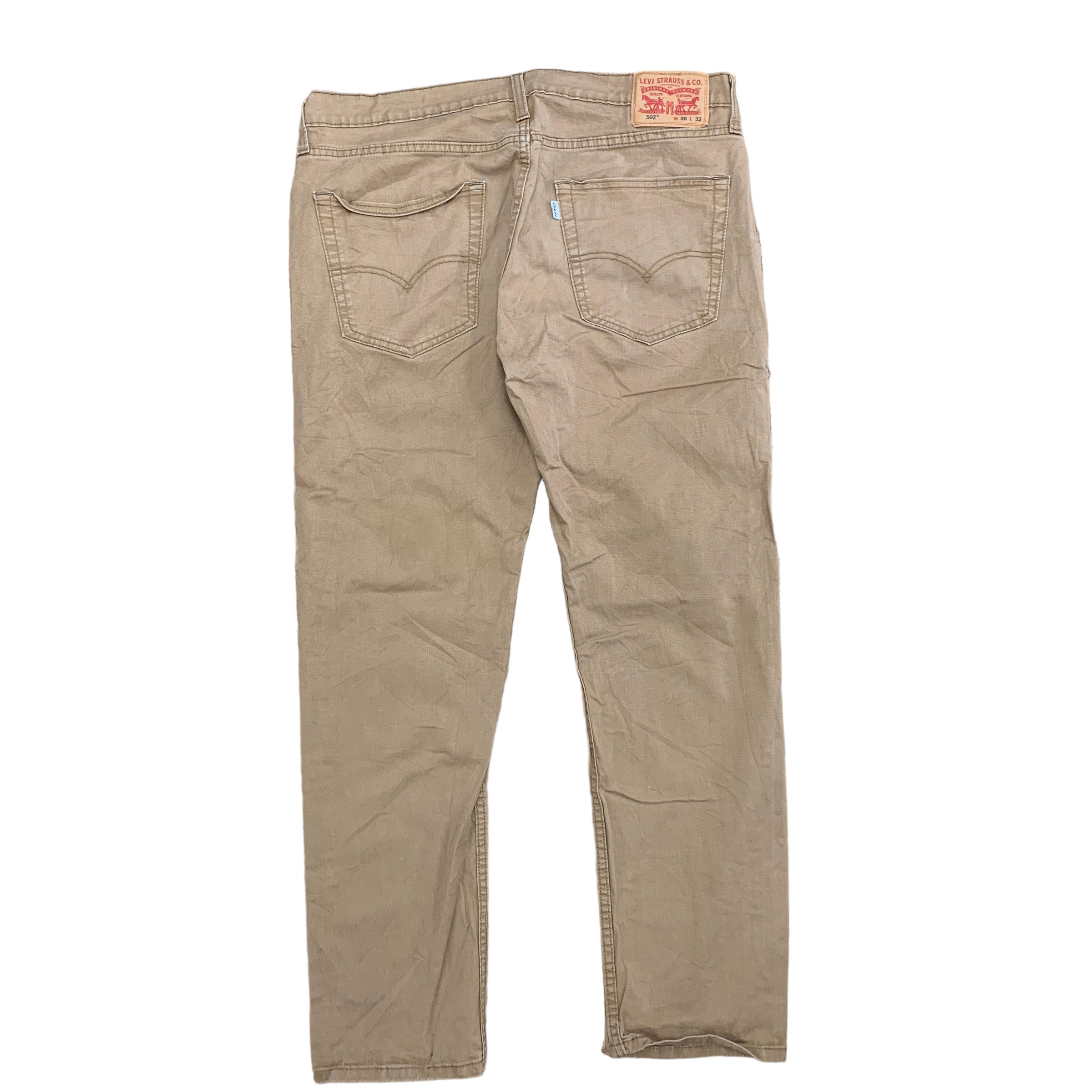 Levis 502 Chino Trousers W36 L32 Mens Tan Regular Taper Fit