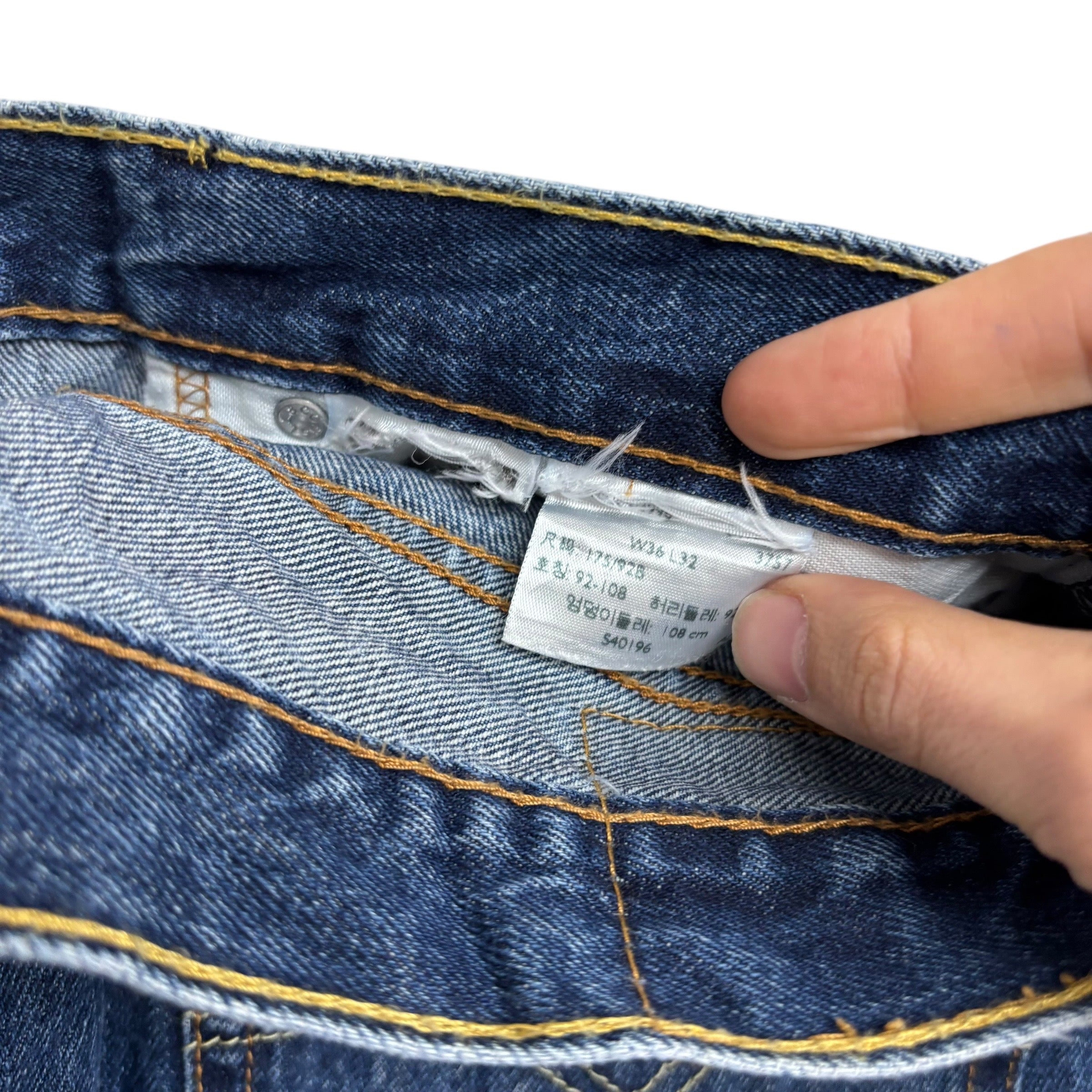 Levis 505 Jeans W36 L32 Mens Mid Blue Regular Straight Fit Denim