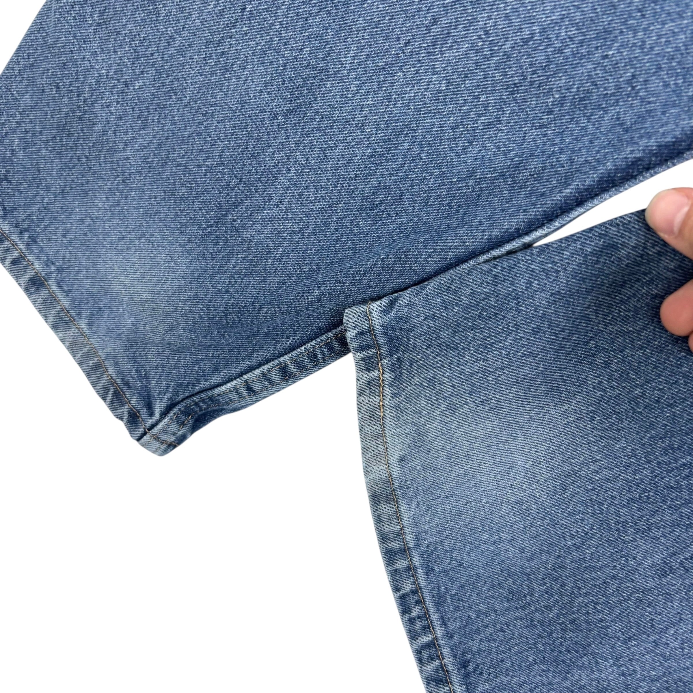 Wrangler Jeans W42 L32 Mens Mid Blue Relaxed Straight Fit Denim