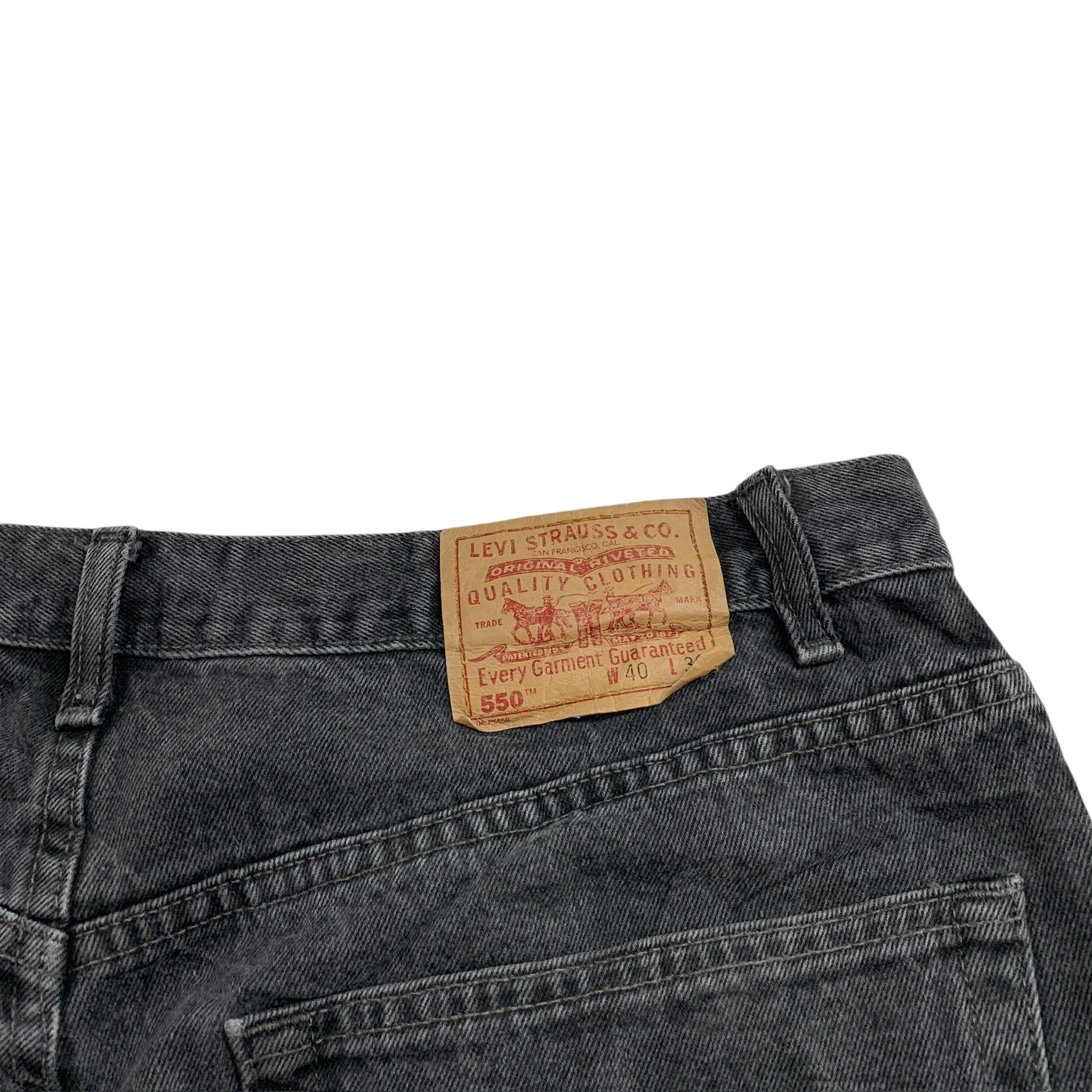 Levis 550 Jeans W38 L32 Mens Black Baggy Relaxed Straight Fit Vintage Denim