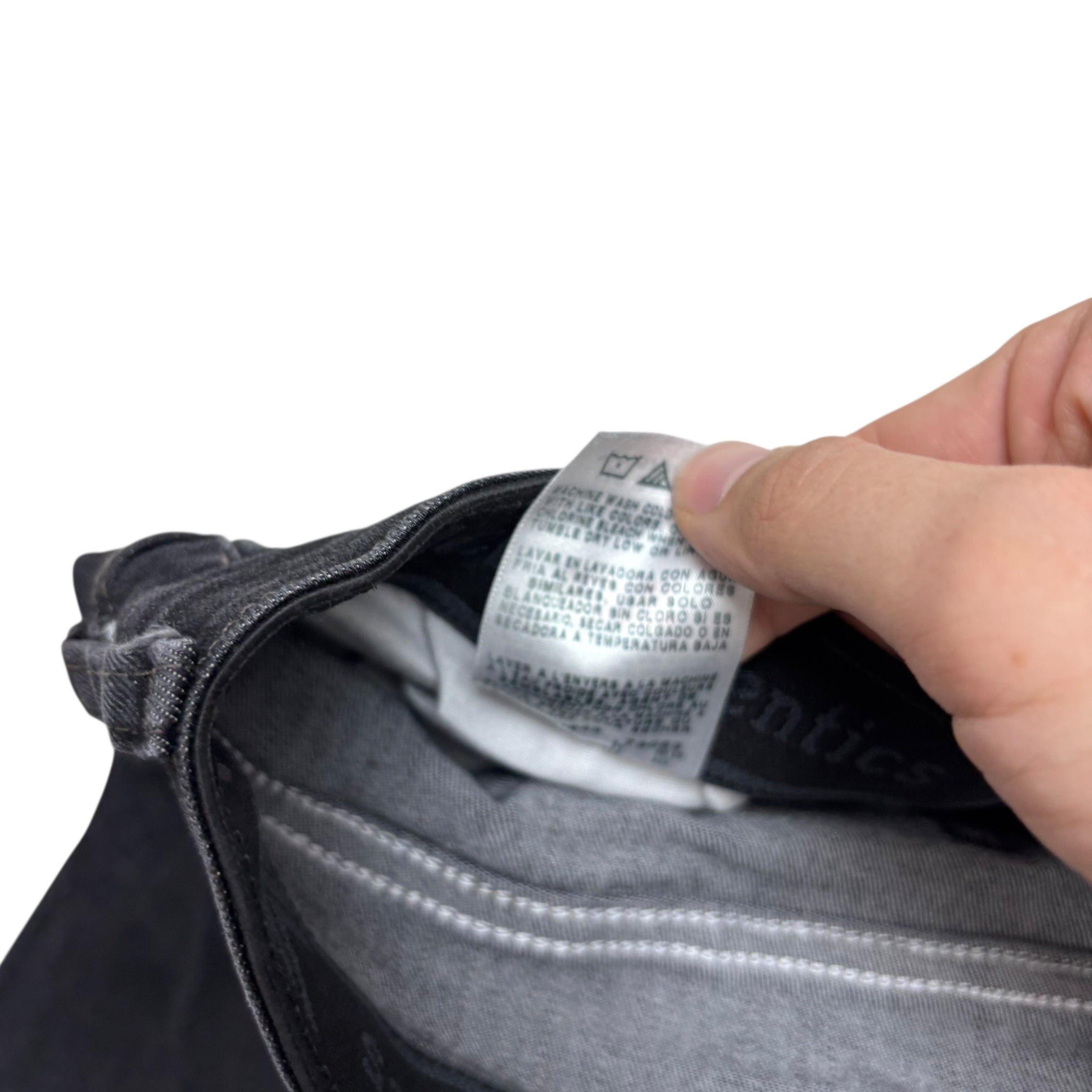 Wrangler Jeans W33 L30 Mens Black Baggy Relaxed Straight Fit Stretch Denim (E)