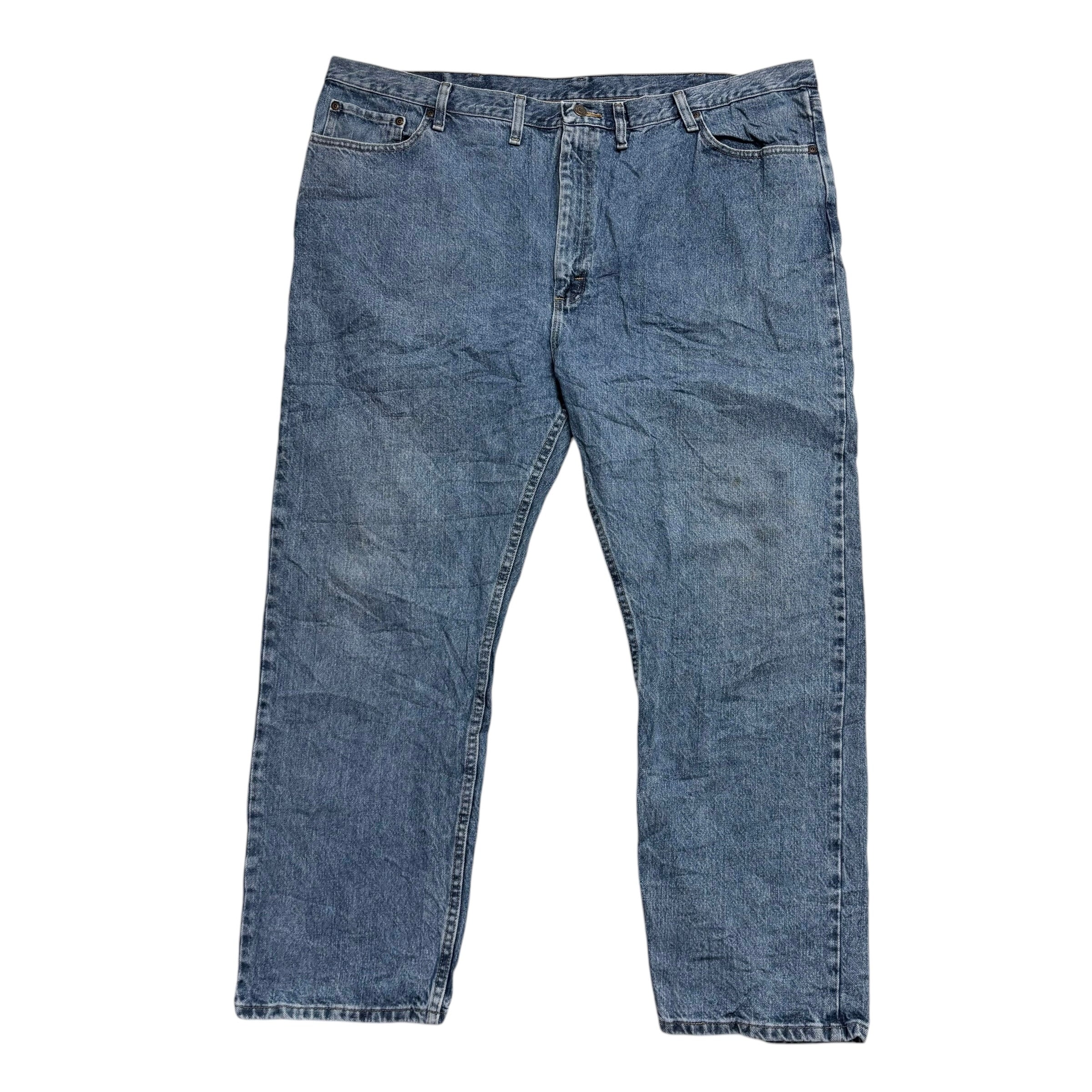 Wrangler Jeans W48 L30 Mens Mid Blue Regular Straight Fit Denim
