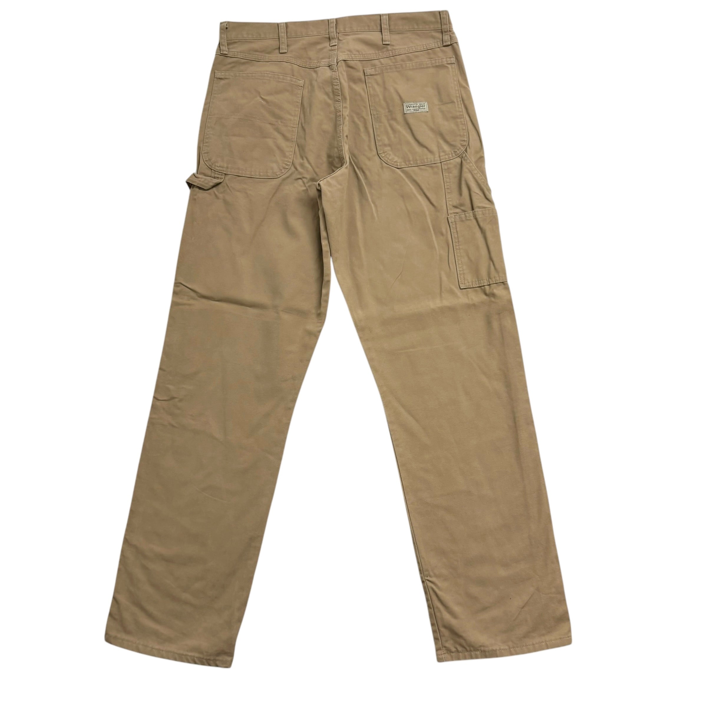 Wrangler Carpenter Pants W34 L34 Mens Brown Tan Baggy Relaxed Straight Fit