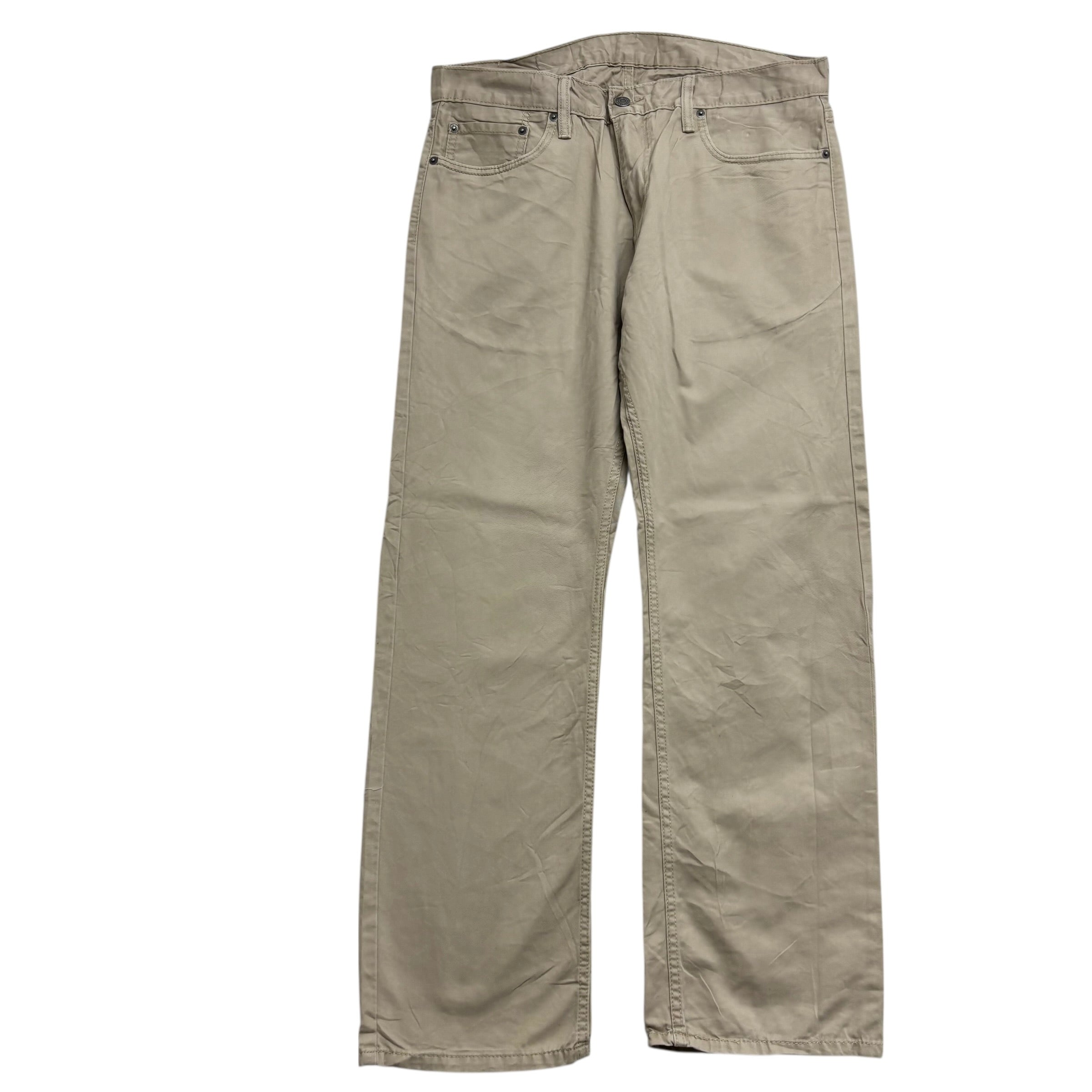 Levis 514 Jeans W34 L30 Mens Beige Regular Straight Fit Denim