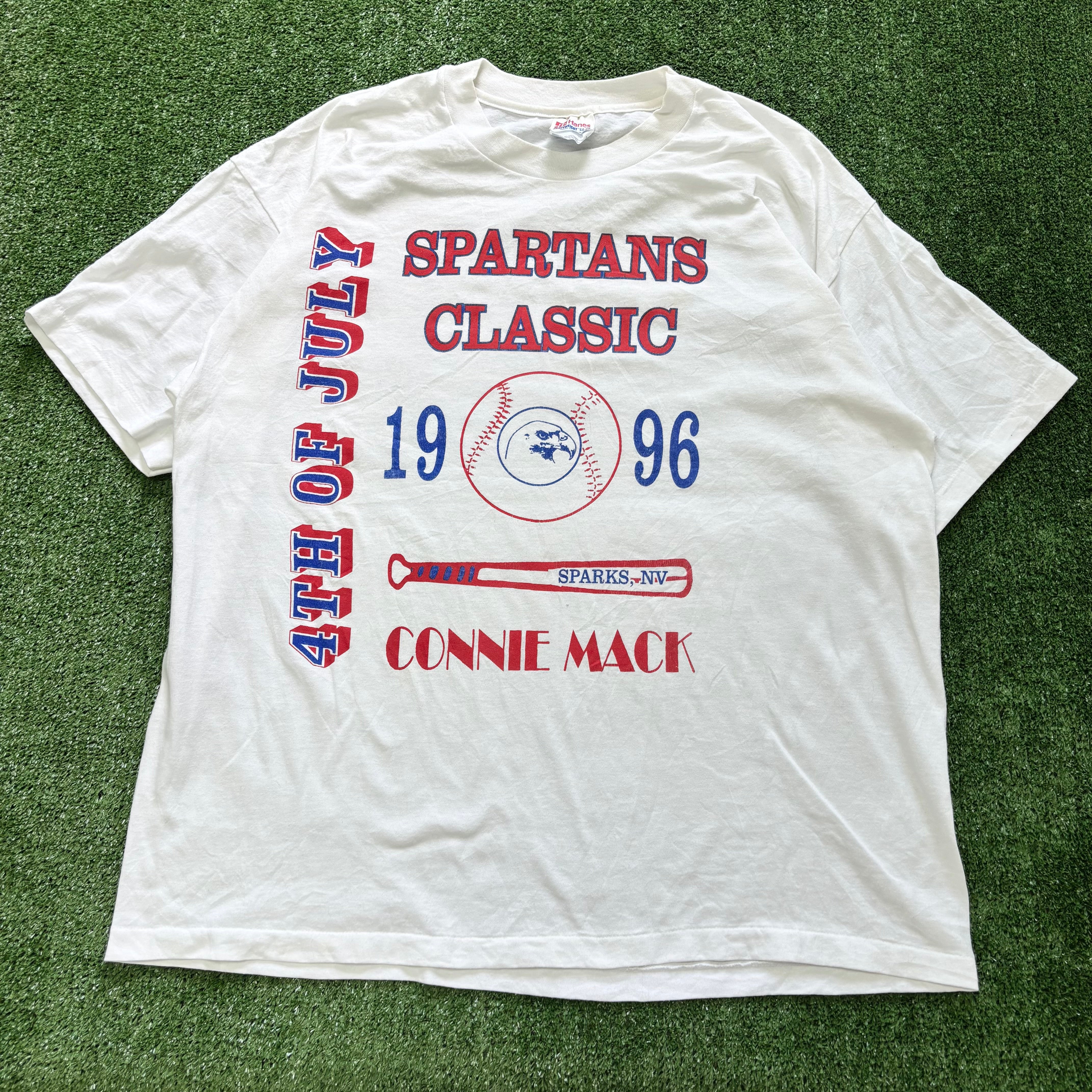 Vintage T Shirt Mens XL White Single Stitch Graphic Print 90s Baseball (E)