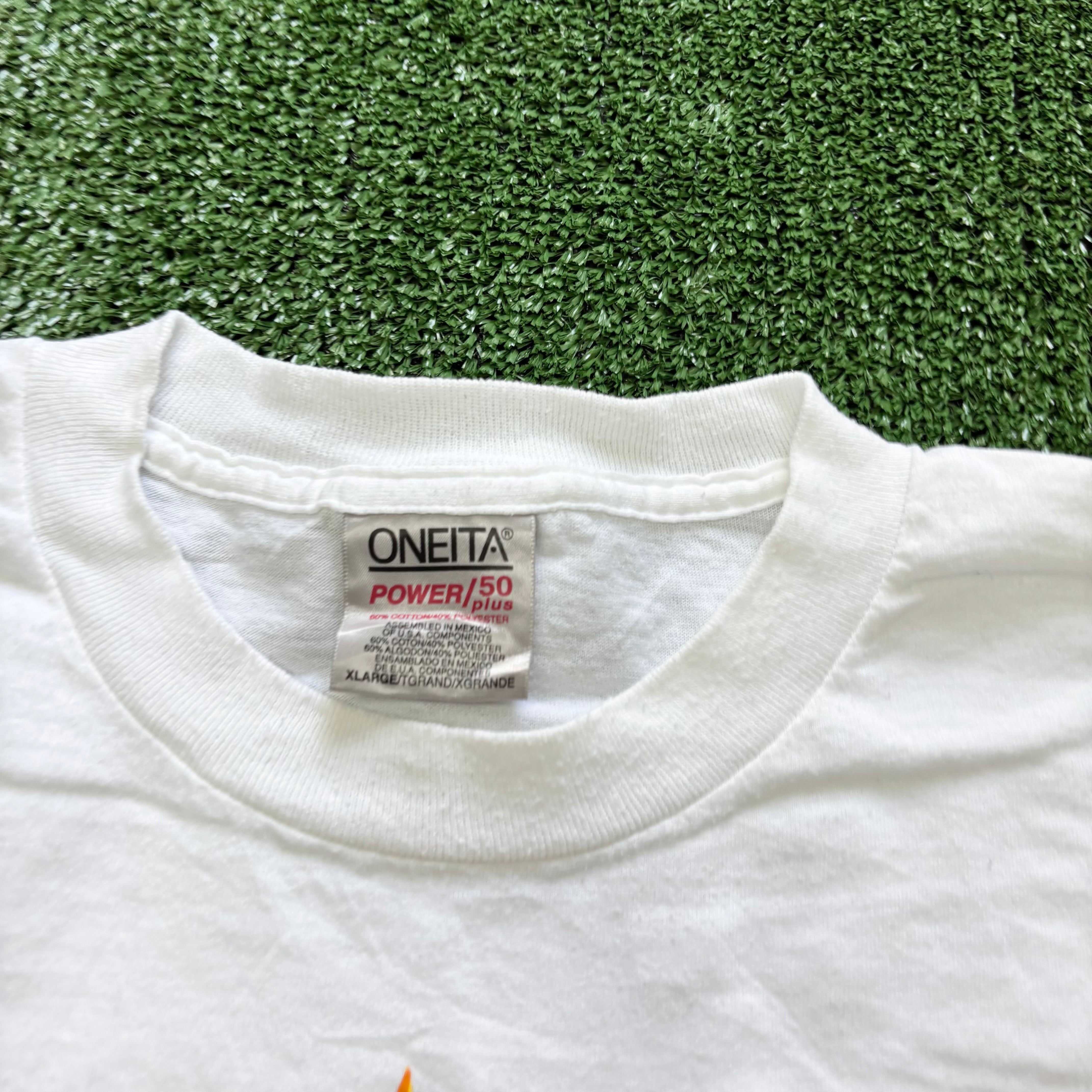Vintage T Shirt Mens XL White Single Stitch Graphic Print 90s