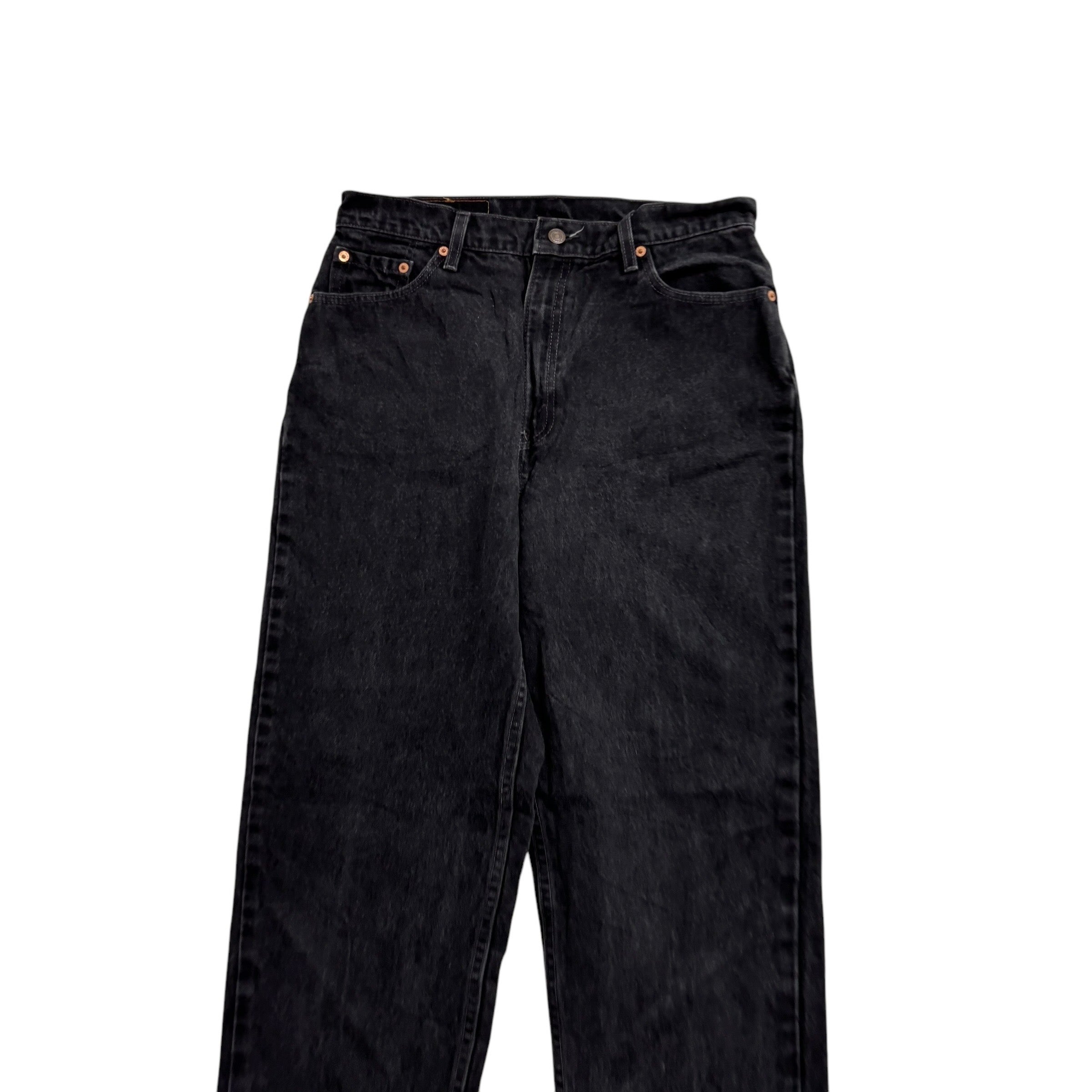 Levis 521 Jeans W32 L32 Womens Black Regular Taper Fit Made In USA Vintage Denim