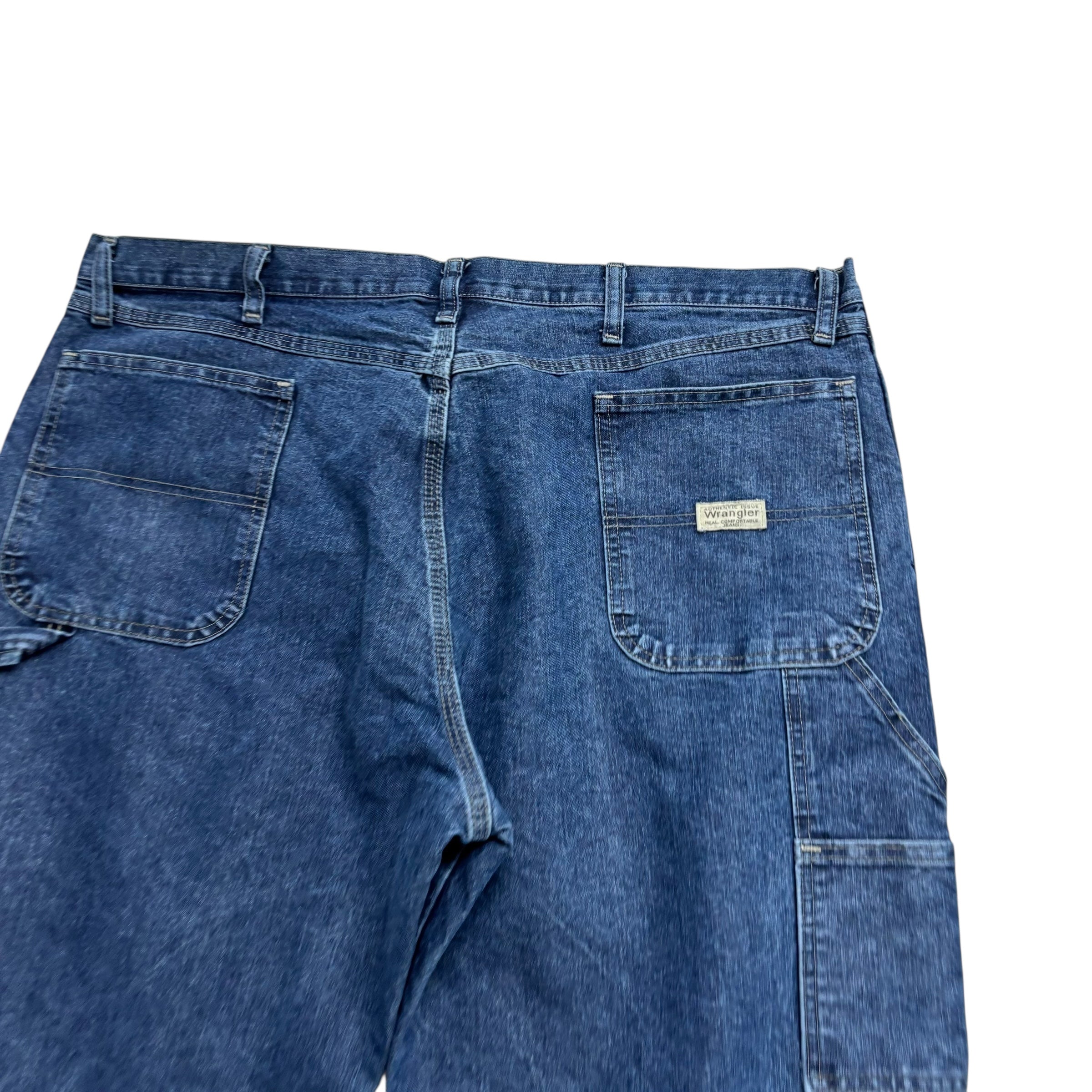 Wrangler Carpenter Jeans W42 L30 Mens Mid Blue Relaxed Straight Fit Denim (F)