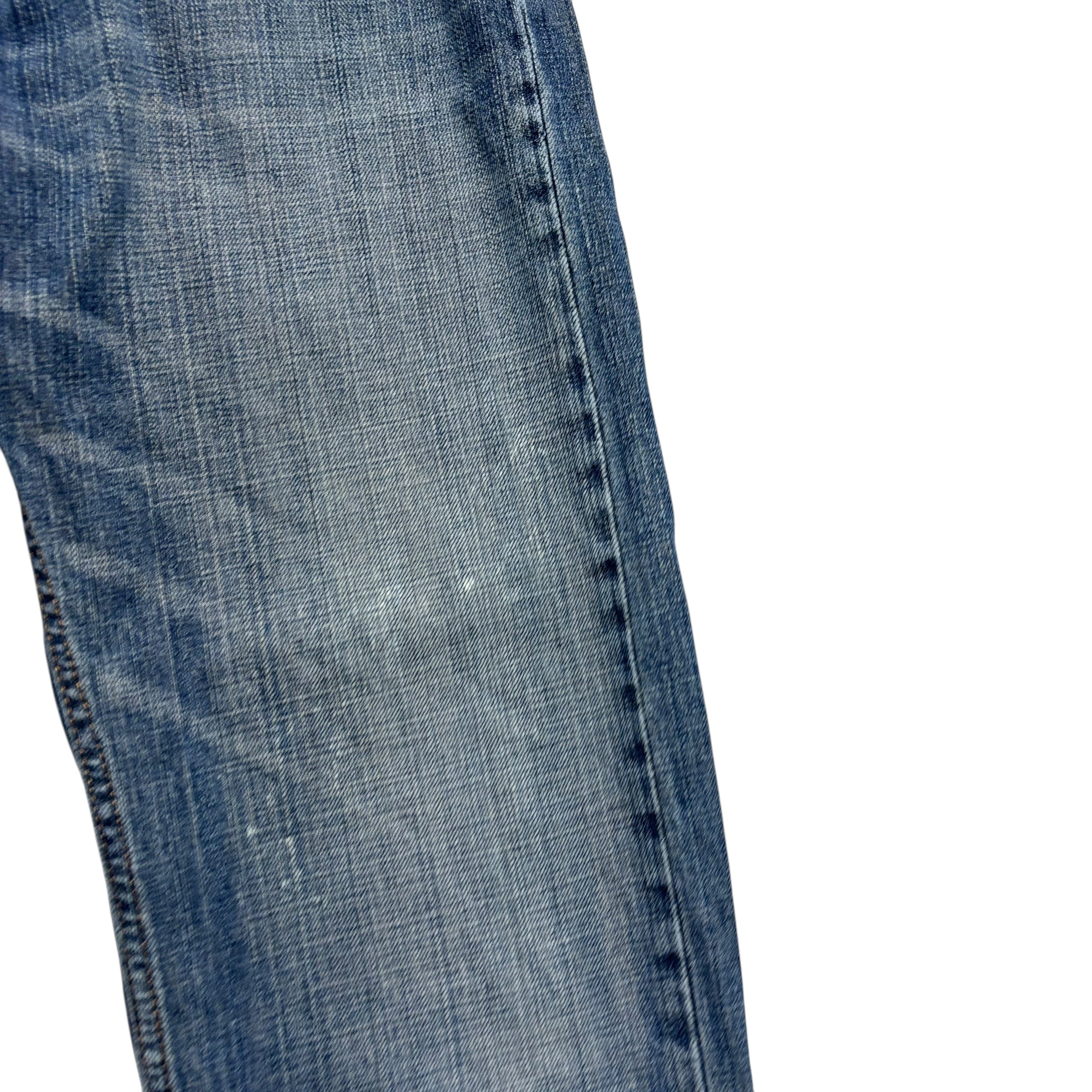 Levis 505 Jeans W34 L31 Mens Mid Blue Regular Straight Fit Denim