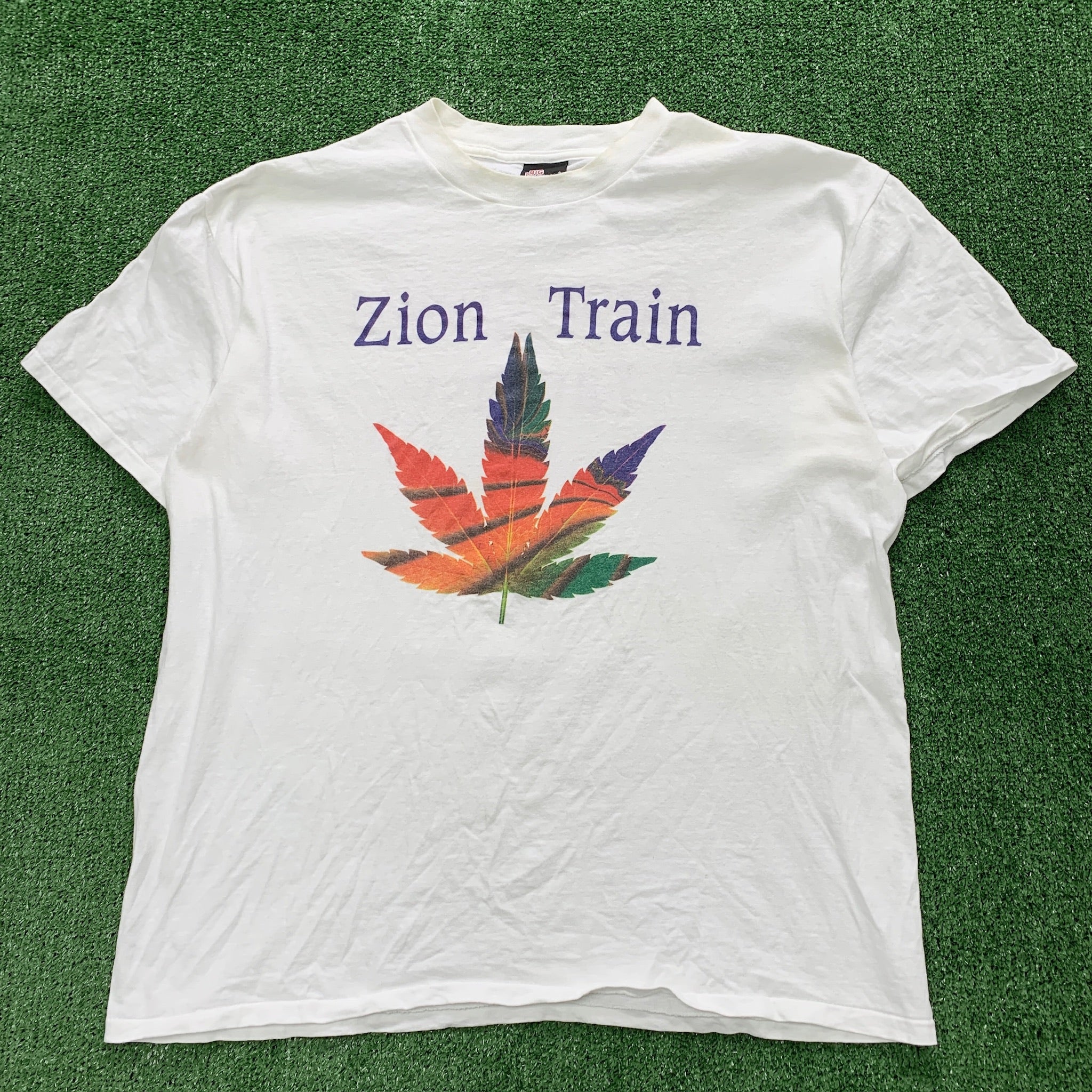 Vintage T Shirt Mens XL White Single Stitch Graphic Print 90s Zion Reggae