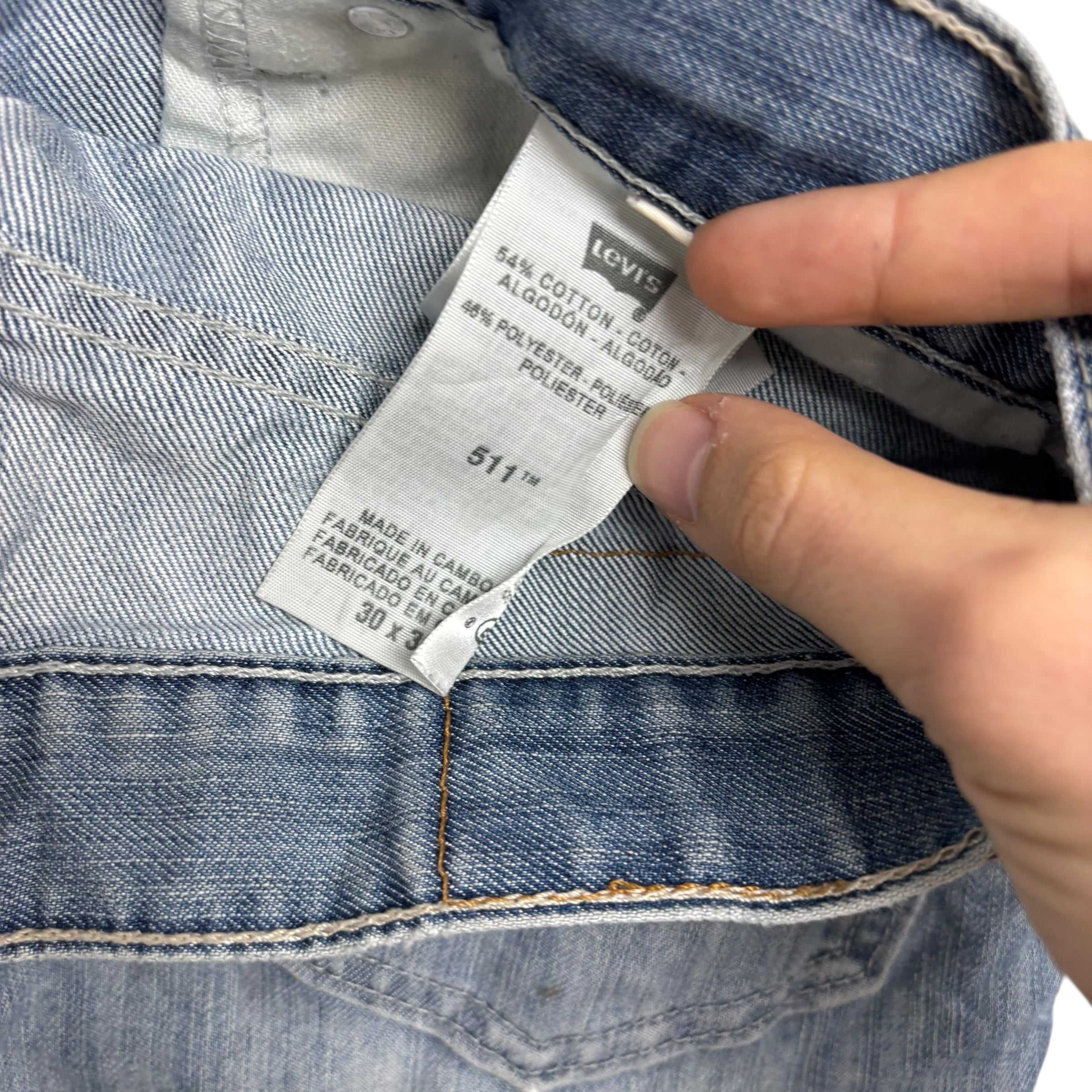 Levis 511 Jeans W30 L30 Mens Silver Blue Slim Fit Vintage Denim