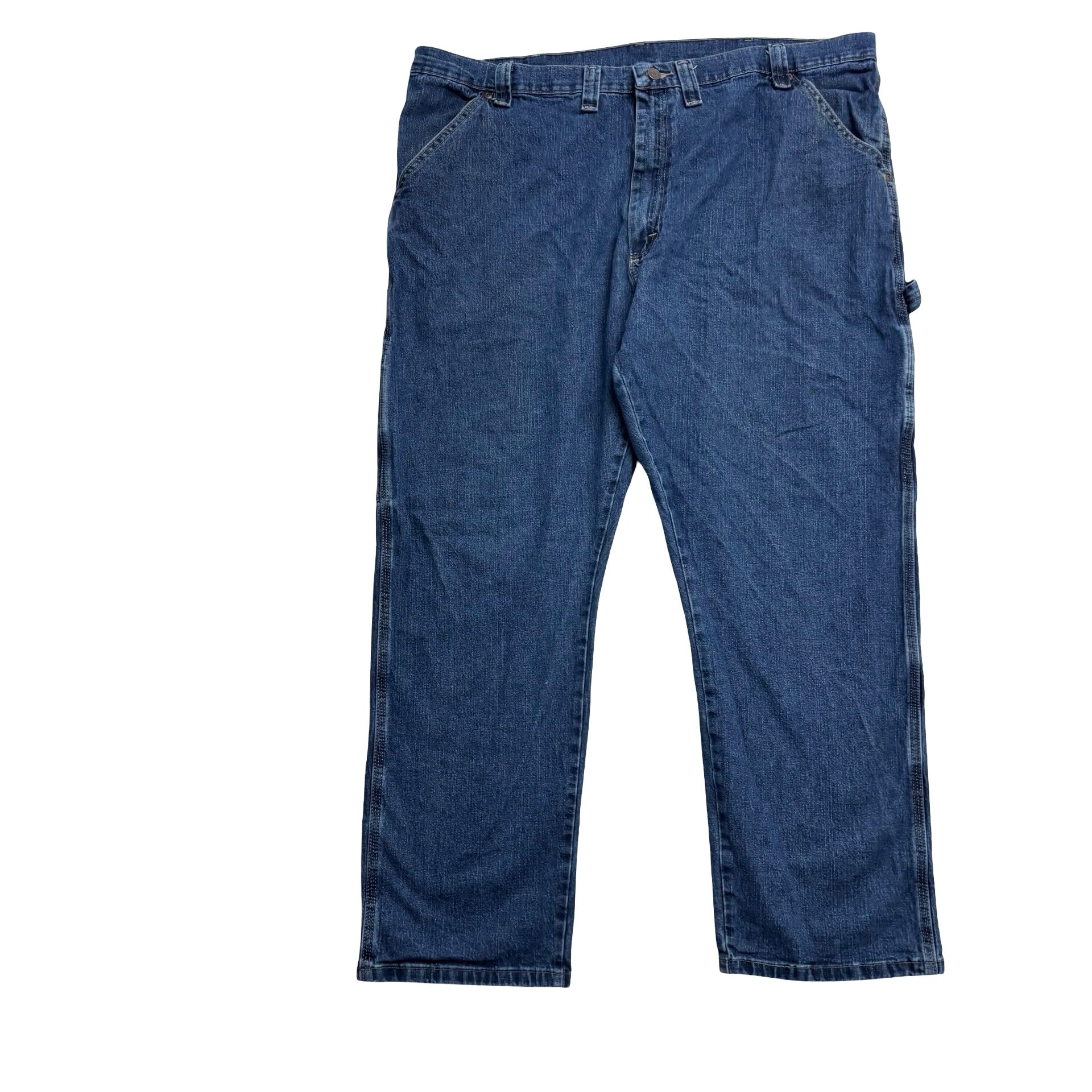 Wrangler Carpenter Jeans W44 L30 Mens Mid Blue Baggy Relaxed Fit Stretch (E)
