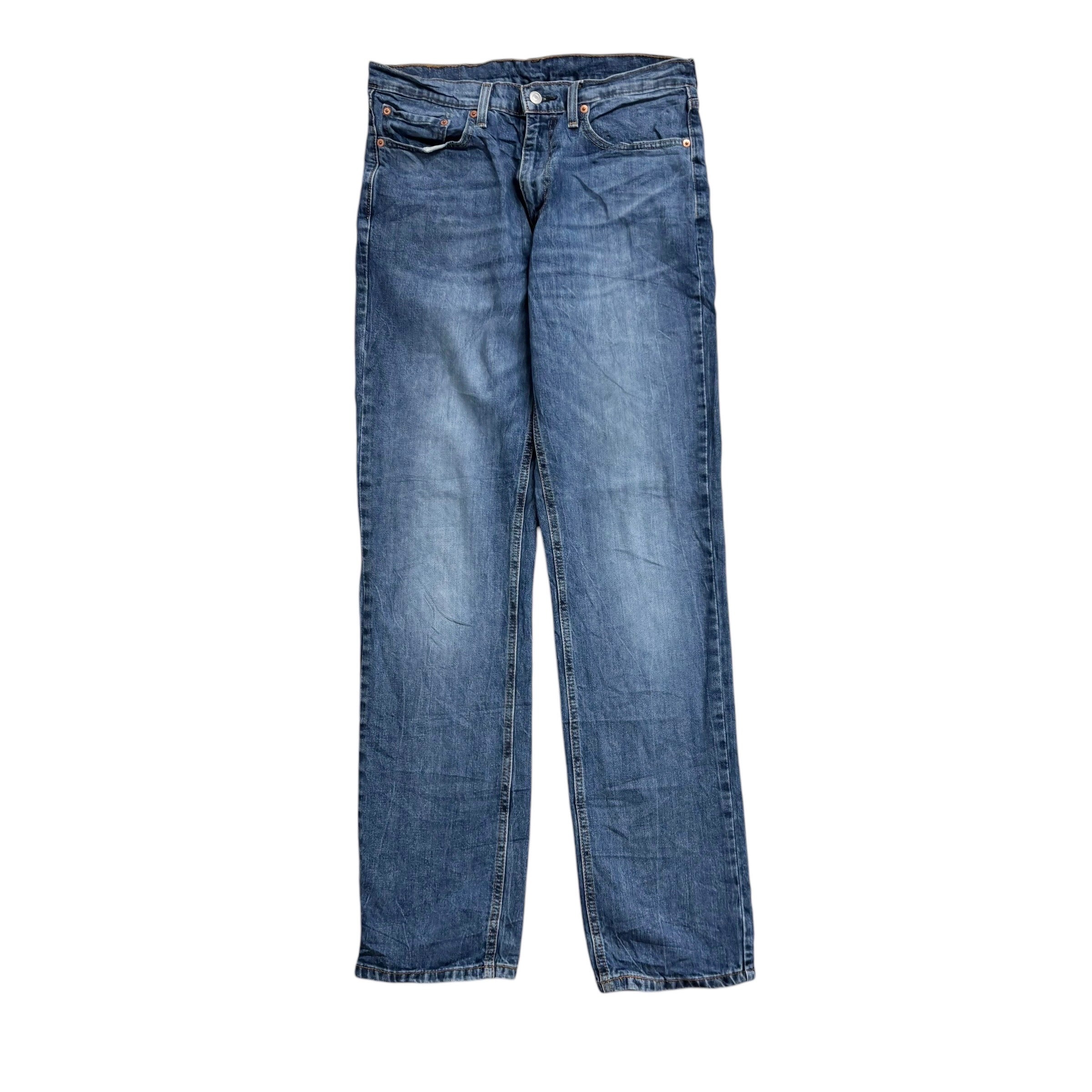 Levis 541 Jeans W32 L36 Mens Mid Blue Athletic Tapered Fit Stretch Denim (E)