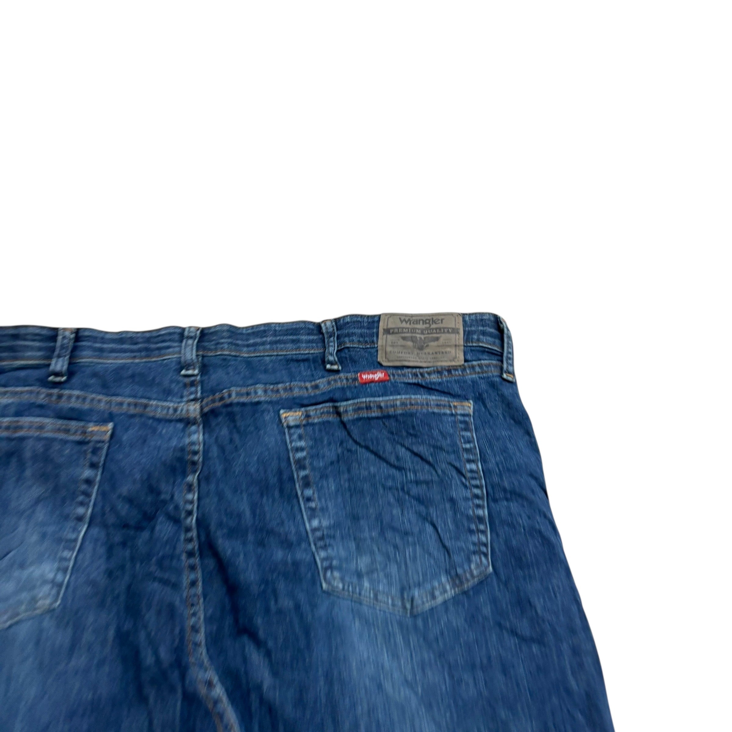 Wrangler Jeans W42 L30 Mens Dark Blue Relaxed Straight Fit Stretch Denim (E)