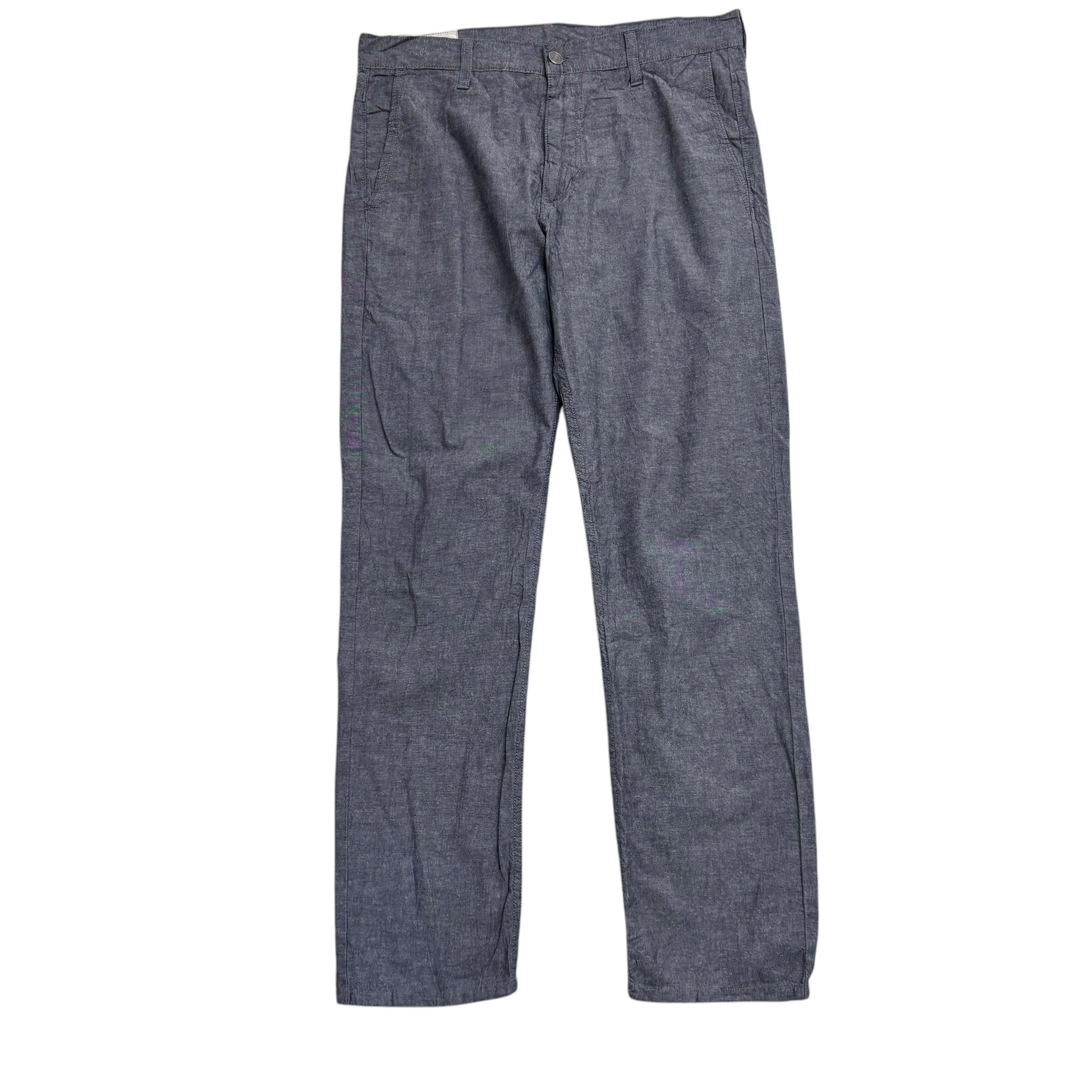 Levis Trousers W32 L30 Mens Grey Regular Tapered Fit Cotton Pants (E)