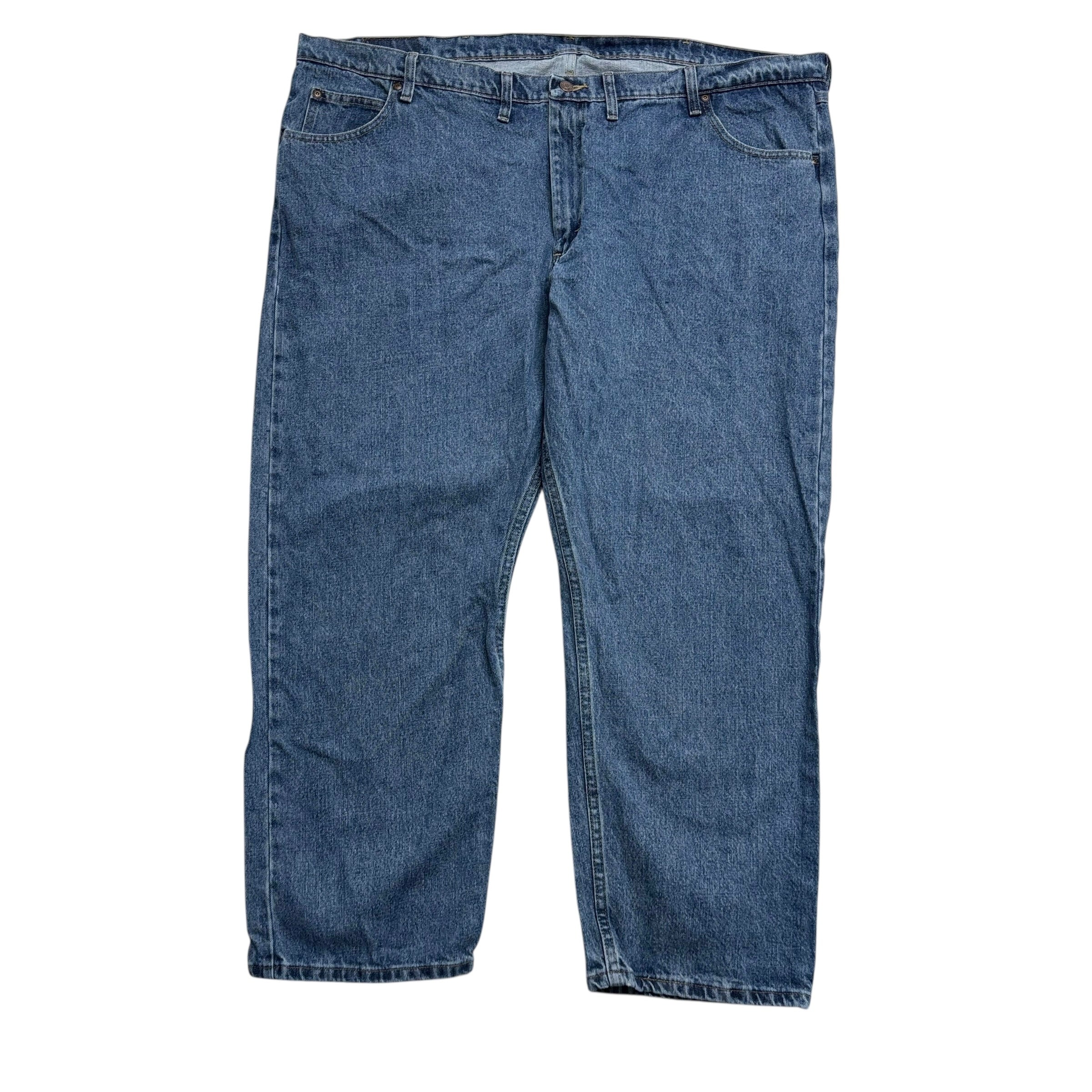 Wrangler Jeans W50 L30 Mens Mid Blue Relaxed Straight Fit Denim (E)
