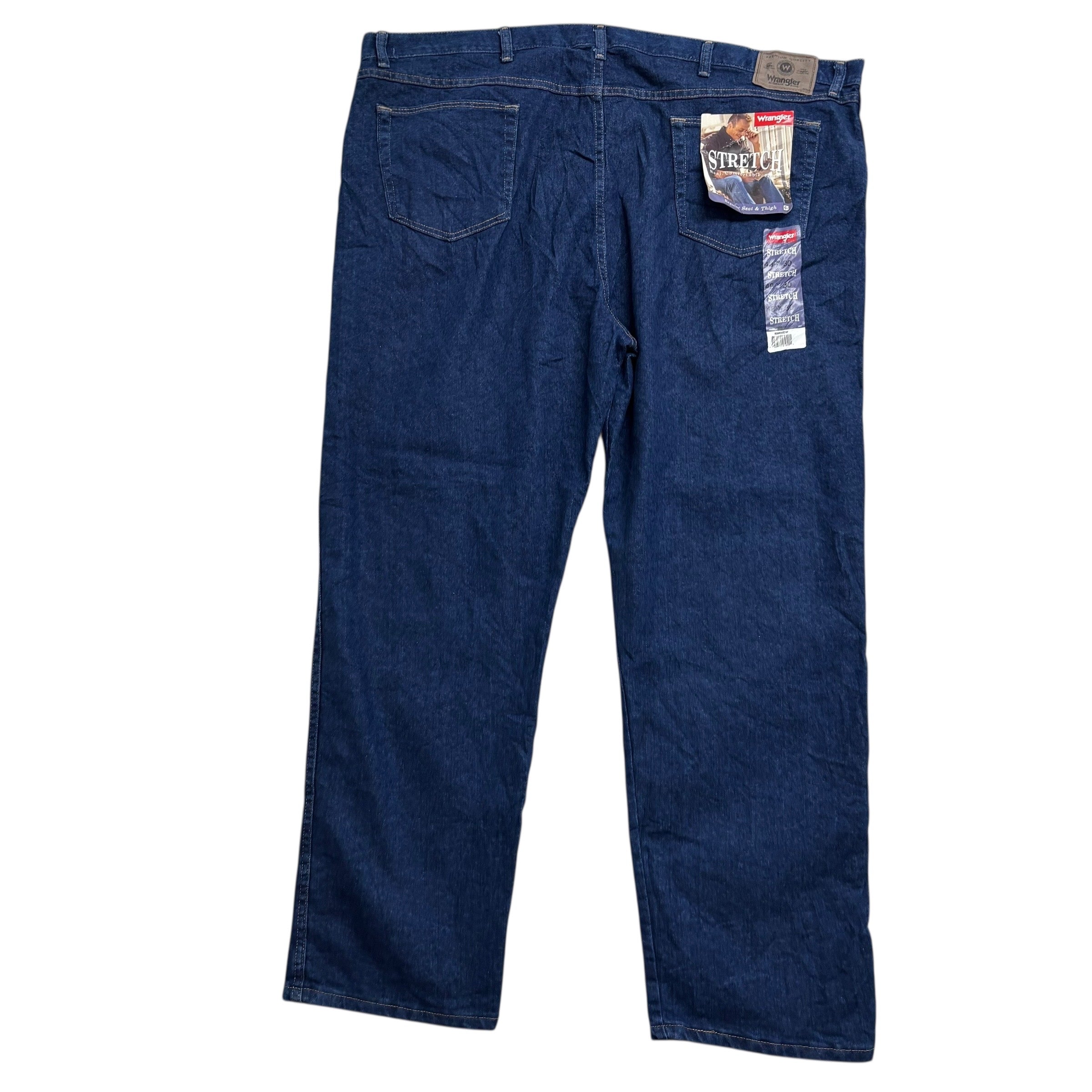 Wrangler Jeans W48 L30 Mens Dark Blue Regular Straight Fit Denim (E)
