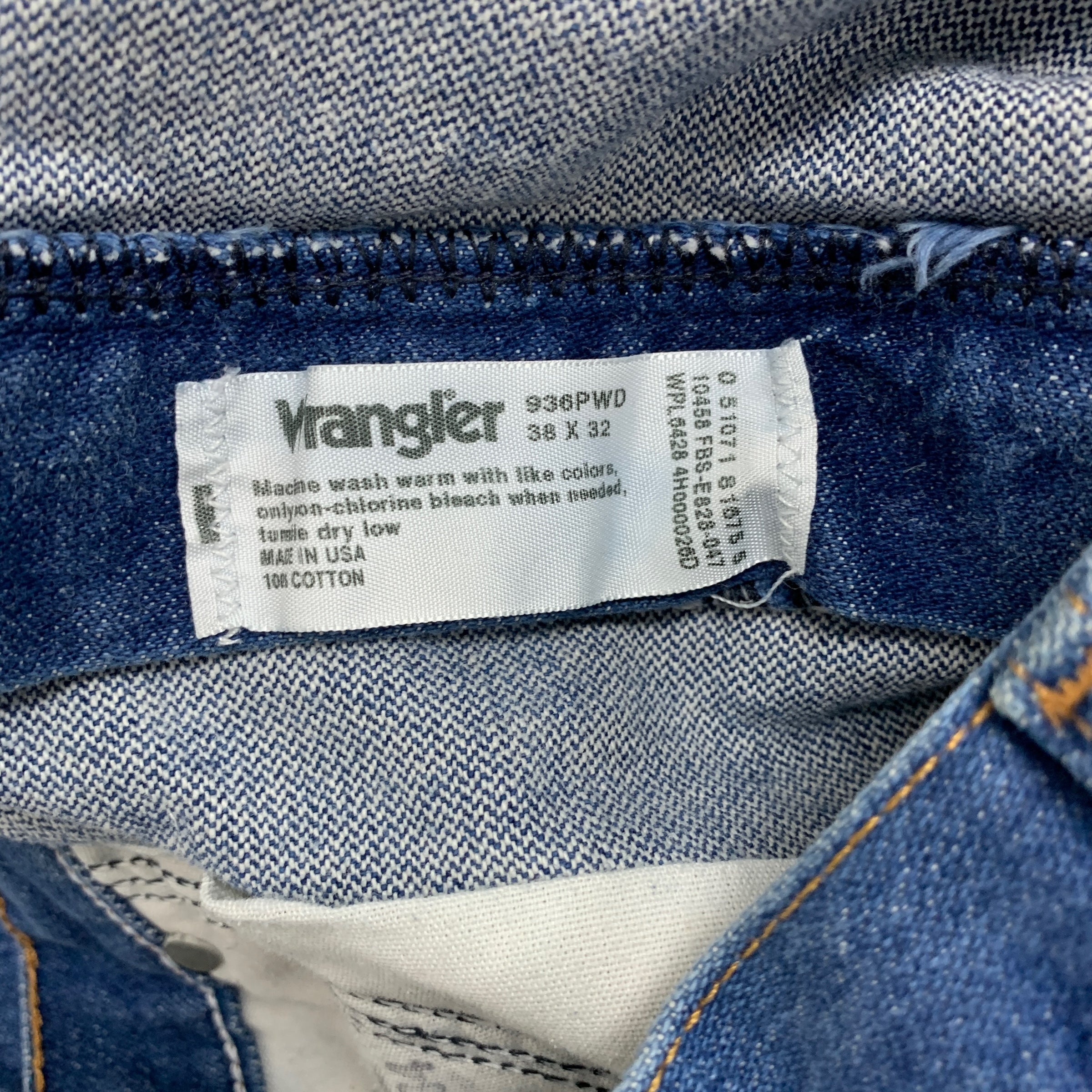 Wrangler Jeans Cowboy Cut W37 L32 Mens Blue 936 Slim Fit Vintage USA Made