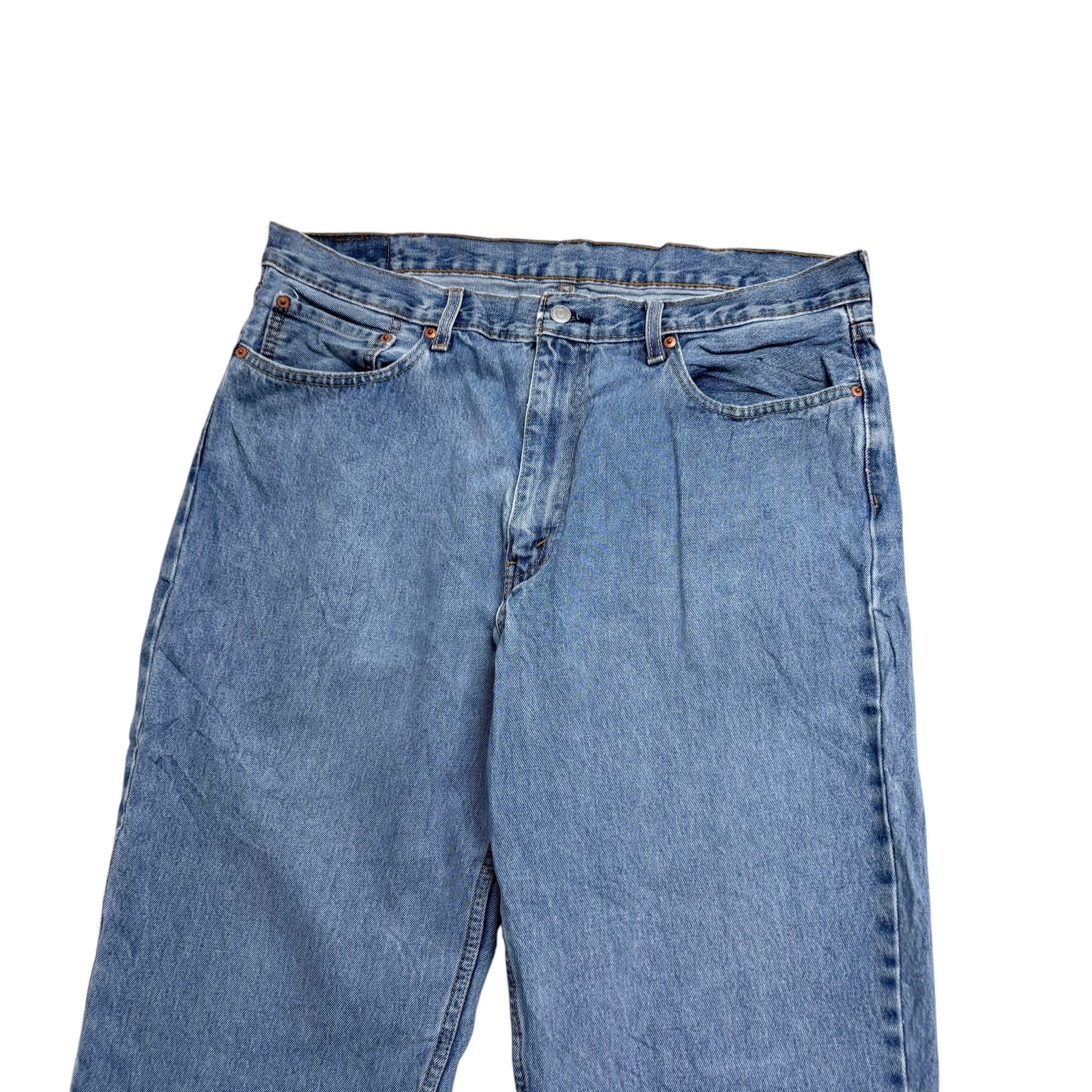 Levis 550 Jeans W38 L32 Mens Light Blue Baggy Relaxed Straight Fit Denim (E)