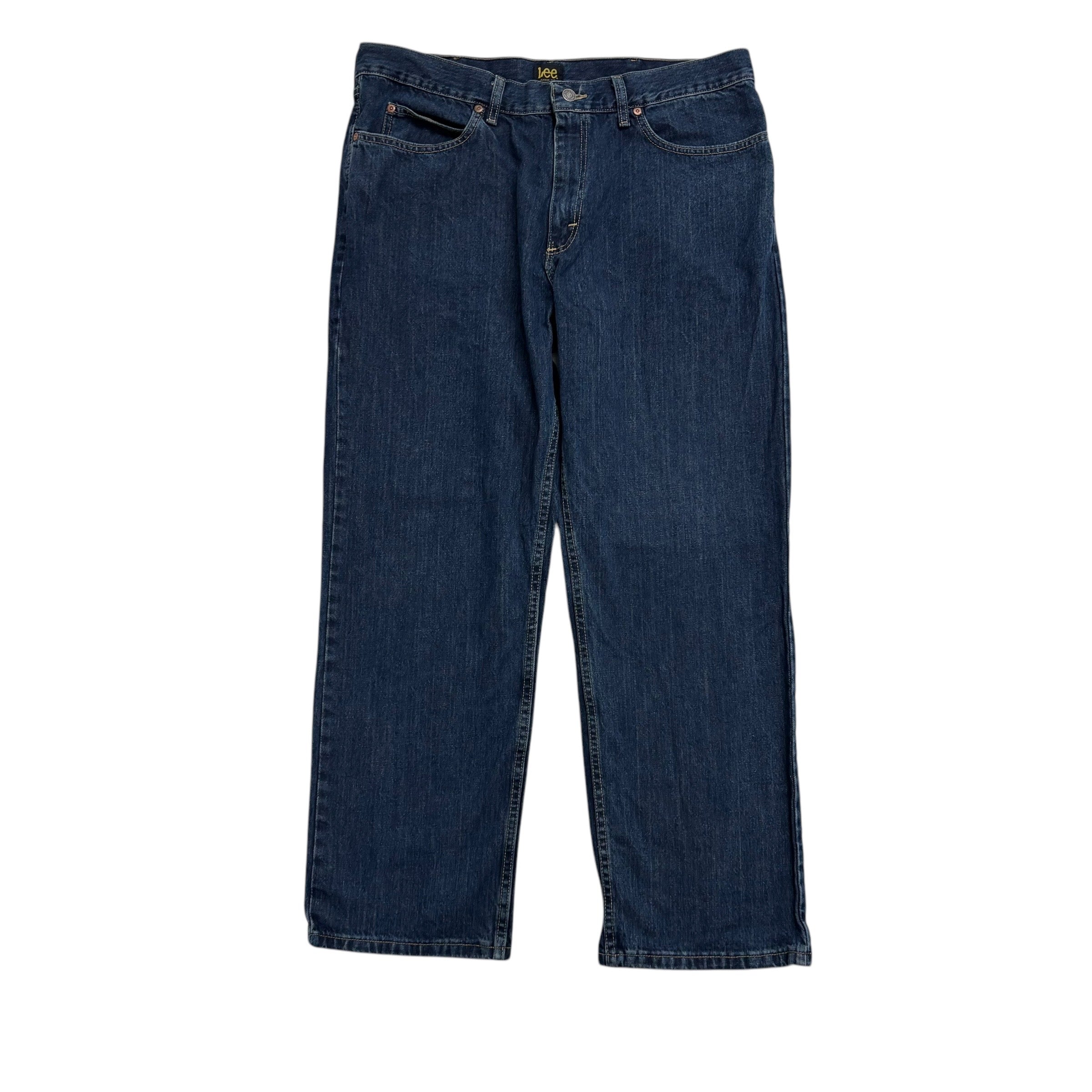 Lee Jeans W38 L30 Mens Dark Blue Baggy Relaxed Straight Fit Denim (E)
