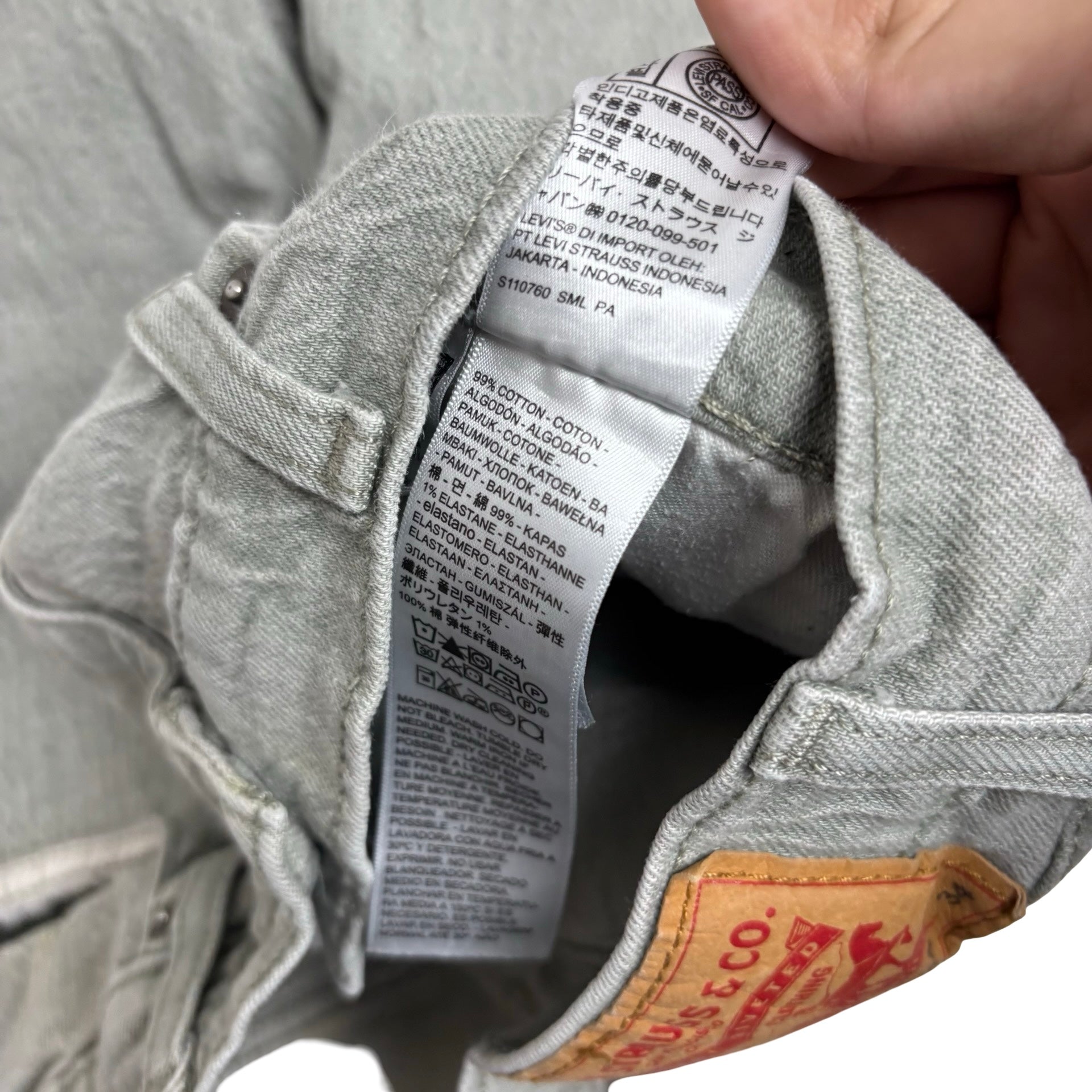 Levis 512 Jeans W32 L34 Mens Green Slim Tapered Fit Stretch Denim