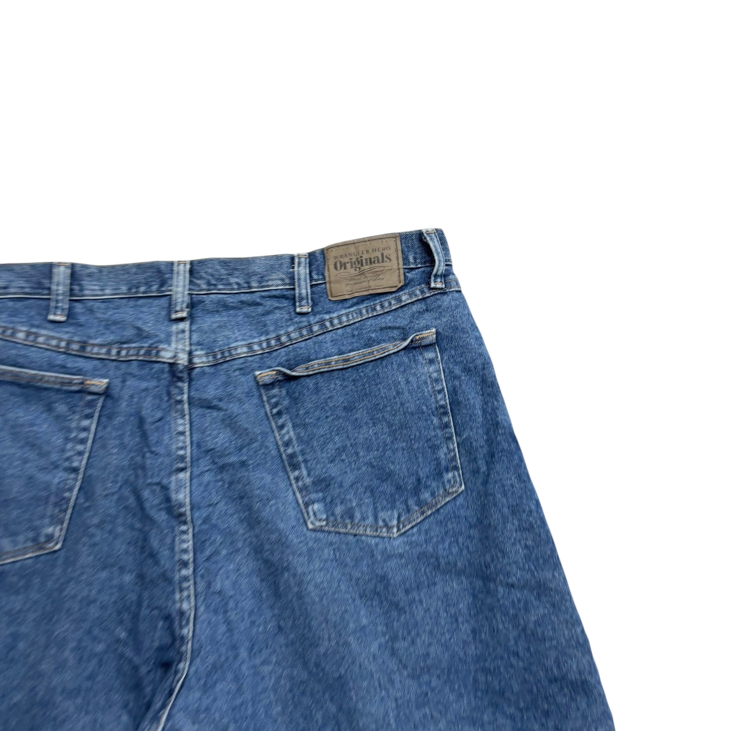 Vintage Wrangler Baggy Jorts W40 Mens Denim Shorts Mid Blue Relaxed Fit (E)