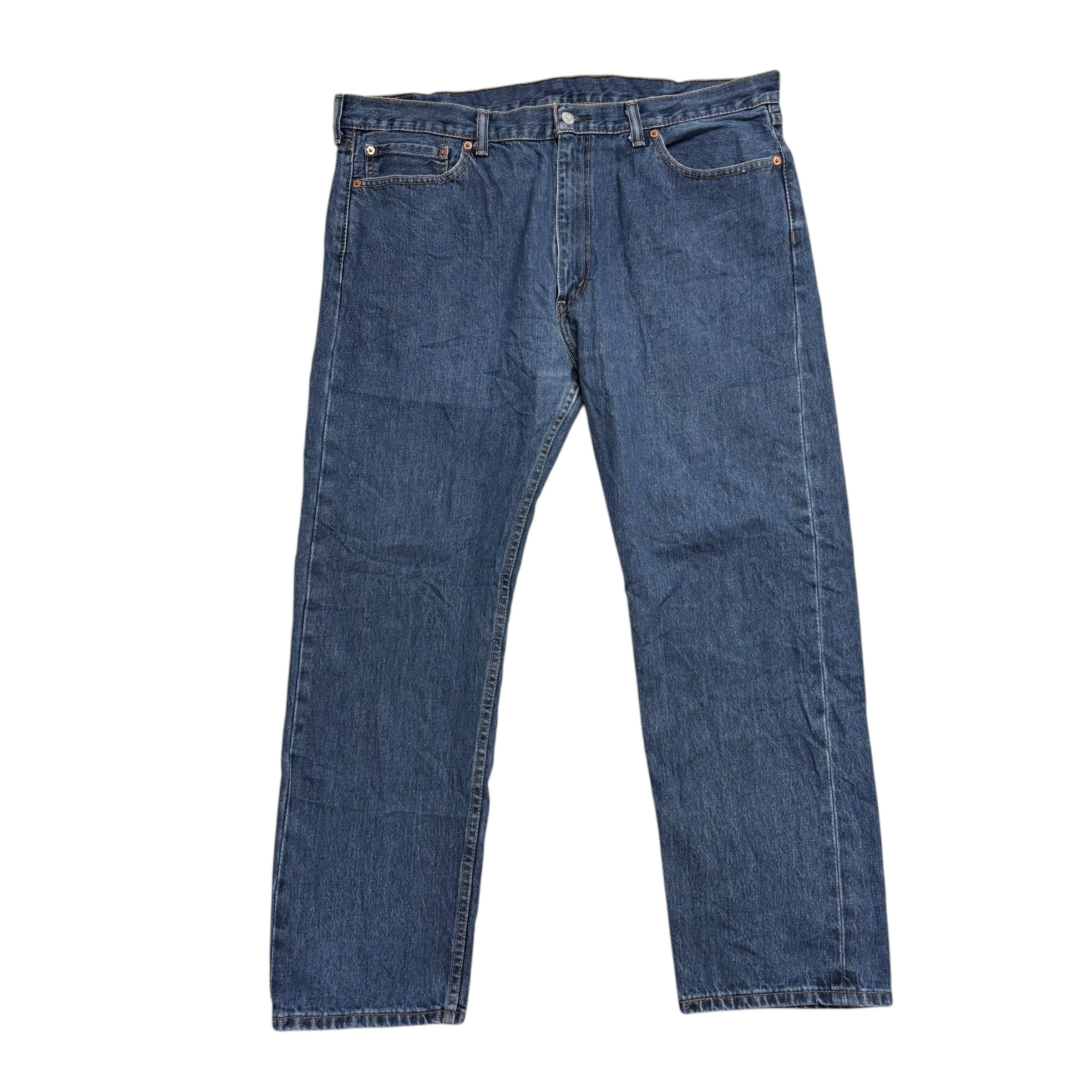 Levis 505 Jeans W40 L30 Mens Mid Blue Regular Straight Fit Denim (E)