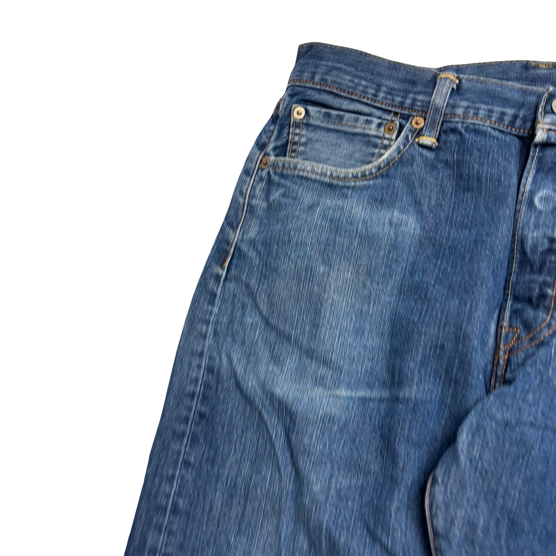 Levis 501 Jeans W32 L31 Mens Mid Blue Regular Straight Fit Denim