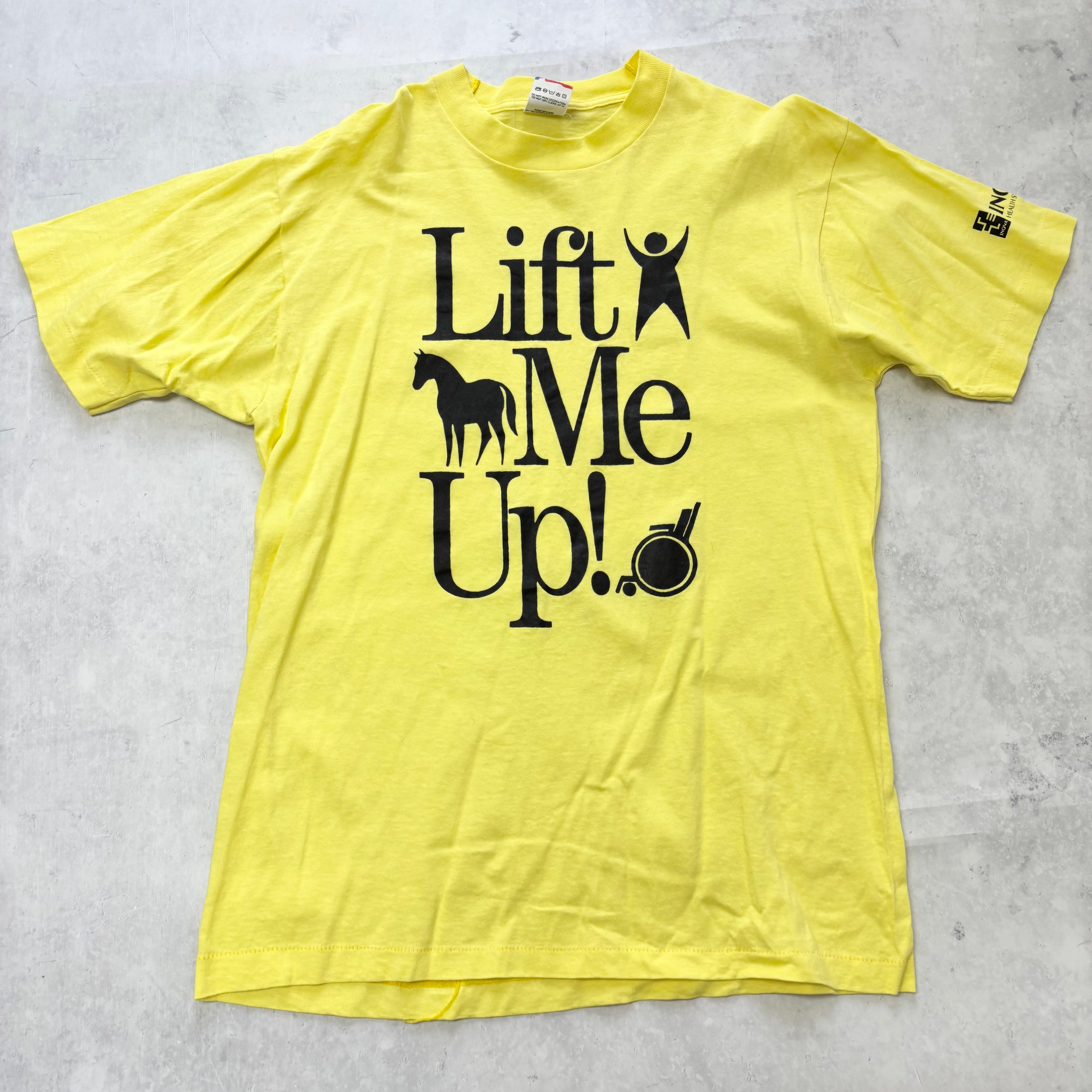 Vintage T Shirt Mens Large Yellow Single Stitch Graphic Print 90s USA (E)