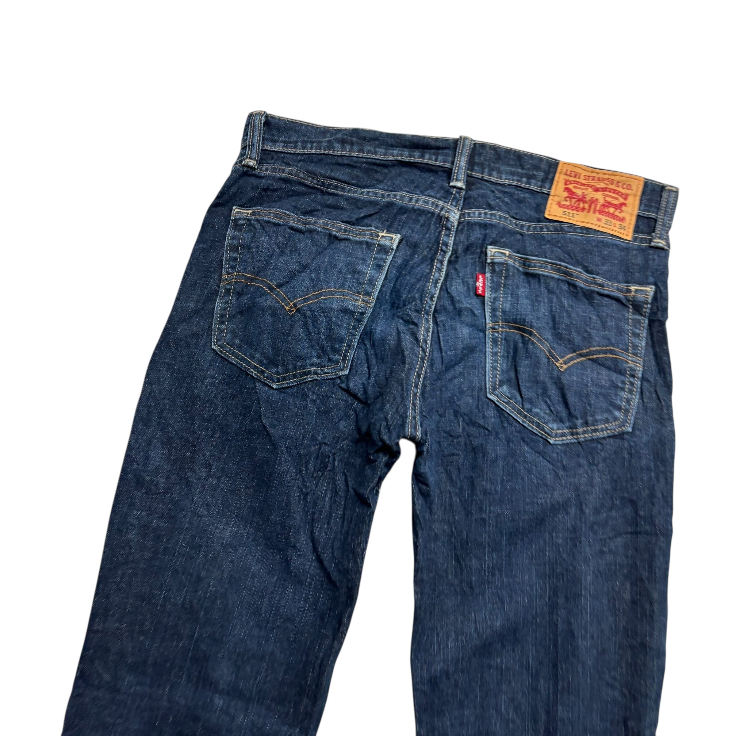 Levis 511 Jeans W32 L34 Mens Dark Blue Slim Fit Stretch Denim
