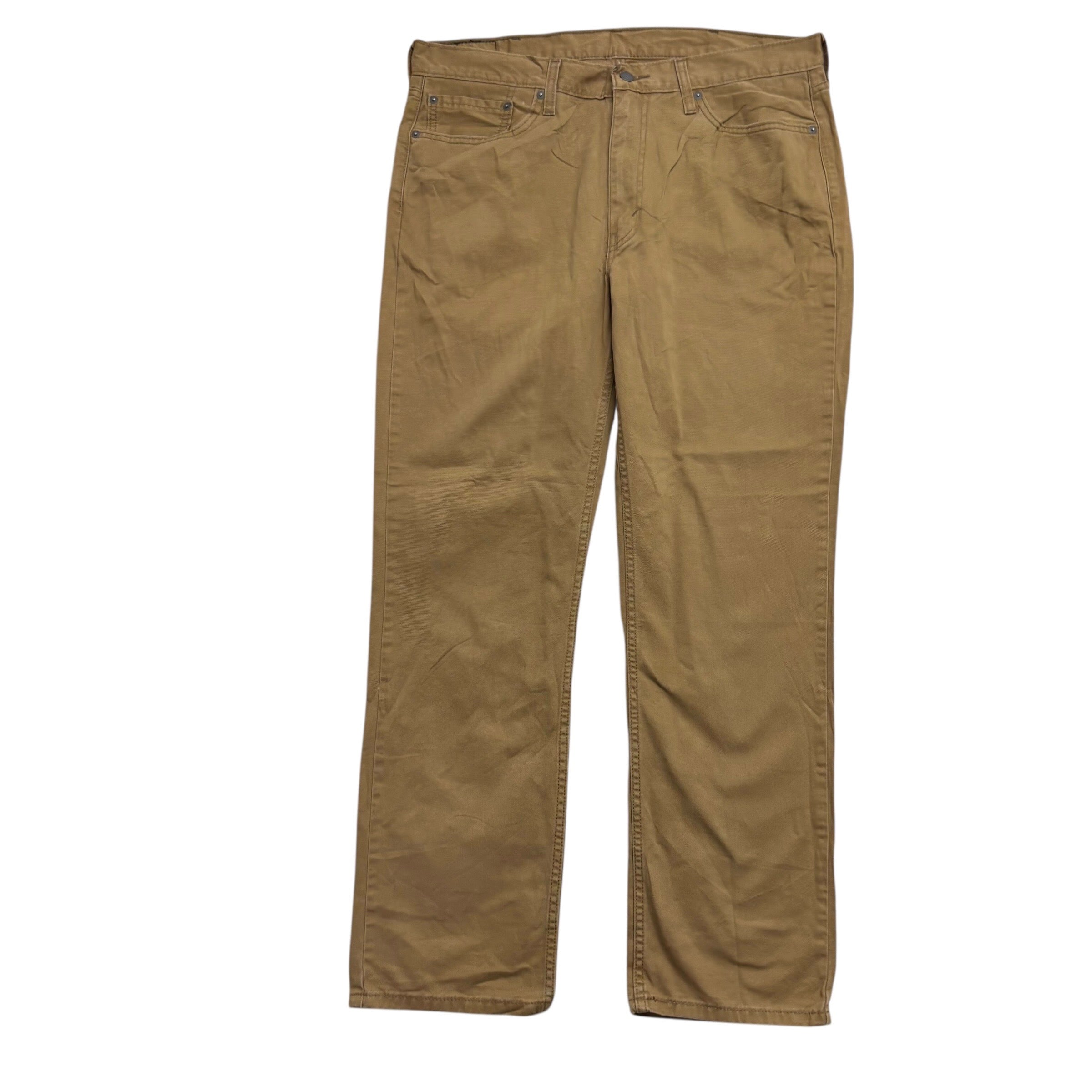 Levis 514 Trousers W38 L32 Mens Tan Regular Straight Fit Pants (E)