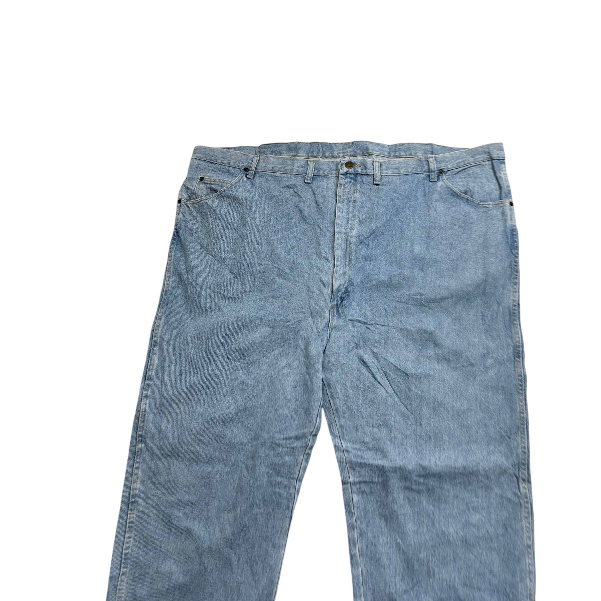 Wrangler Jeans W54 L34 Mens Light Blue Regular Straight Fit Vintage Denim (E)