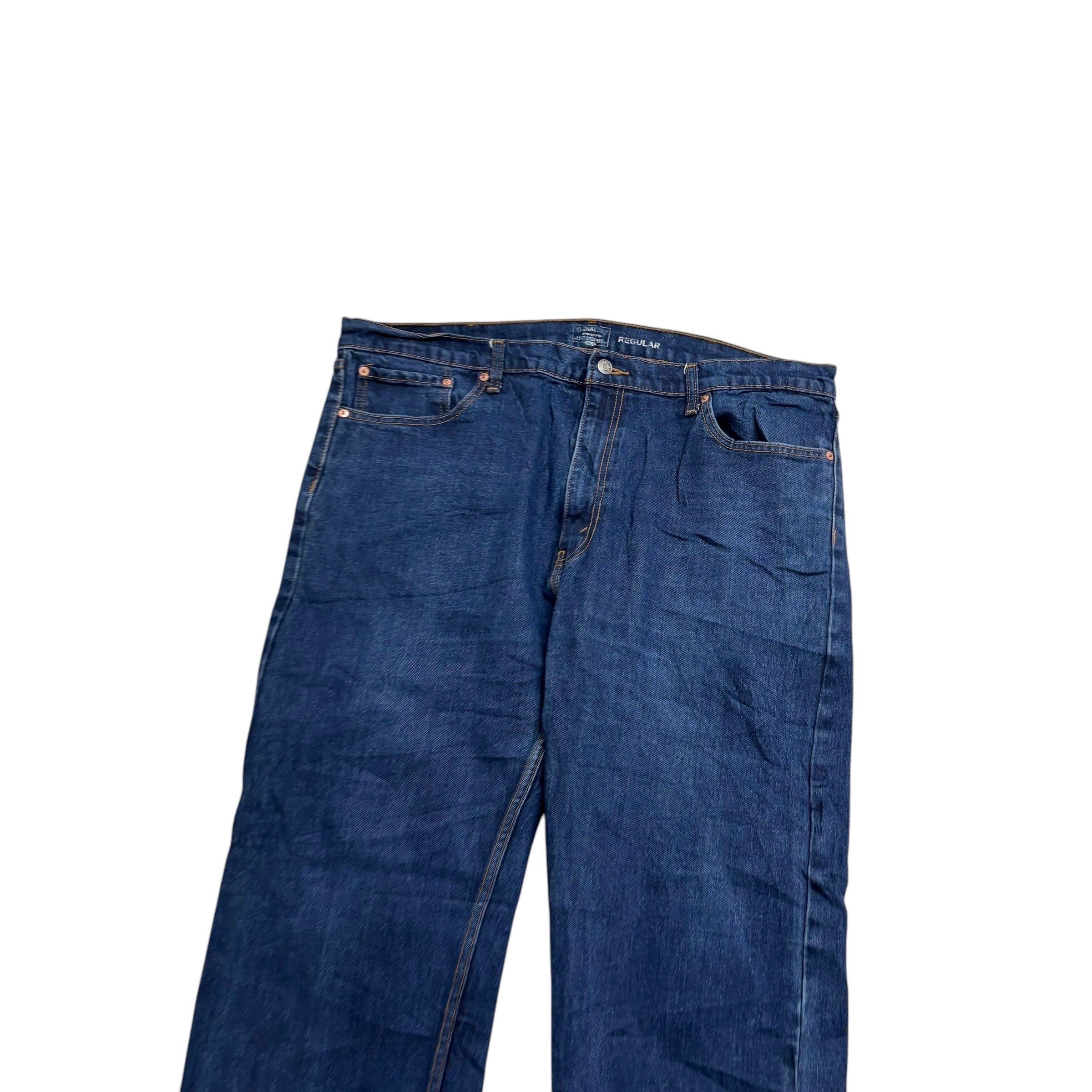 Levis Signature Jeans W42 L32 Mens Dark Blue Regular Straight Fit Stretch (E)