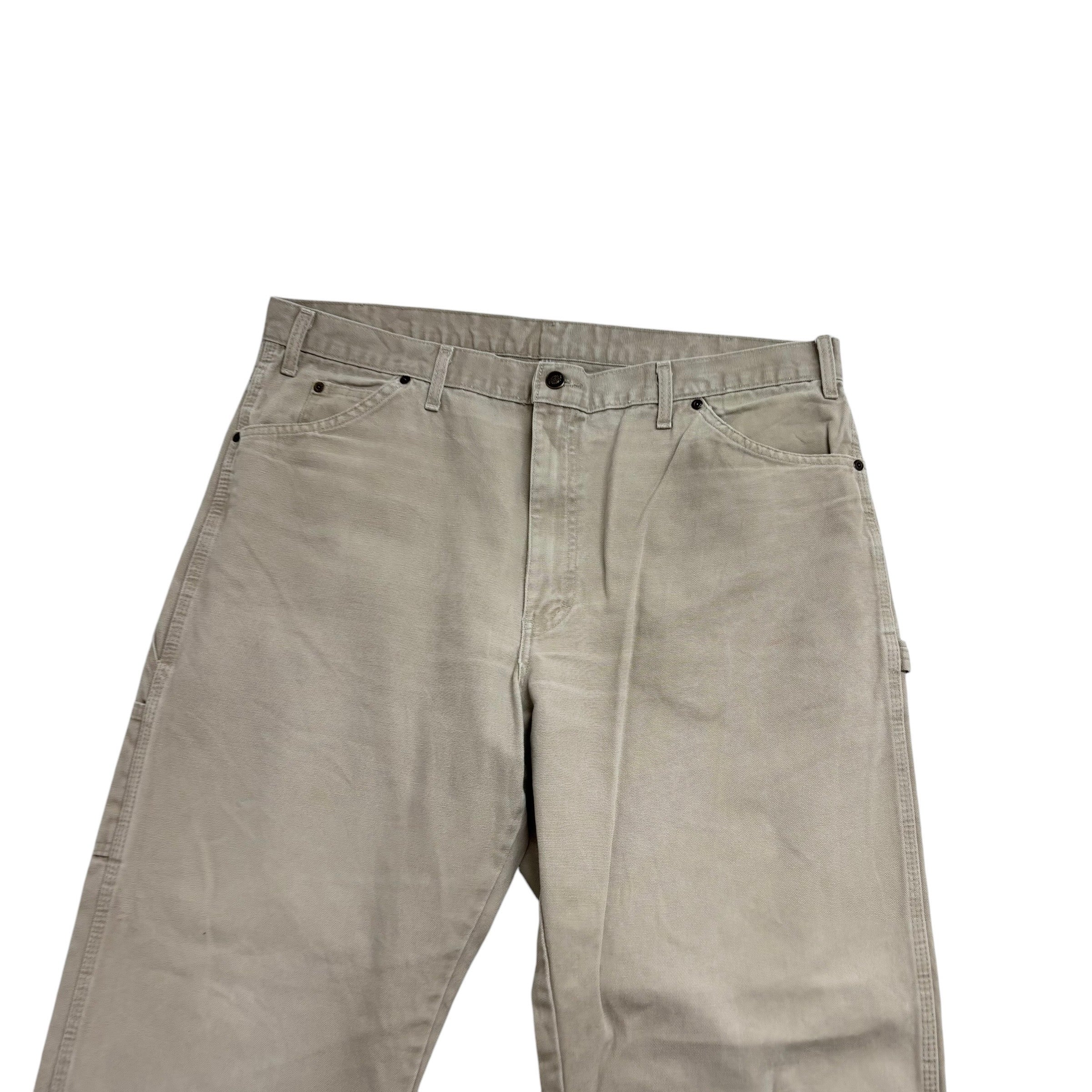 Dickies Carpenter Pants W40 L34 Mens Cream Stone Relaxed Fit Trousers Jeans