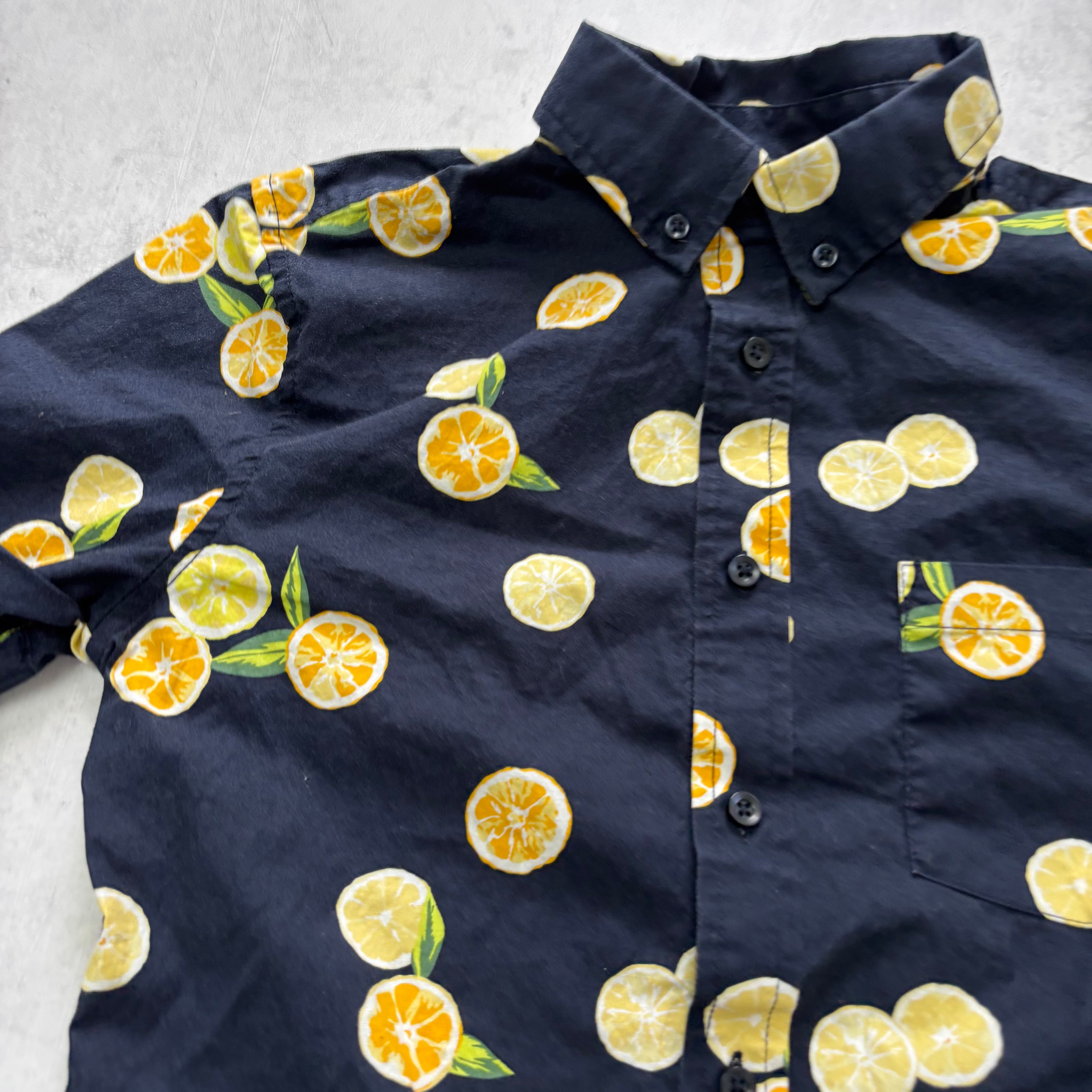 Hawaiian Shirt Mens Small Navy Floral Aloha Short Sleeve Cotton Slim Fit (E)