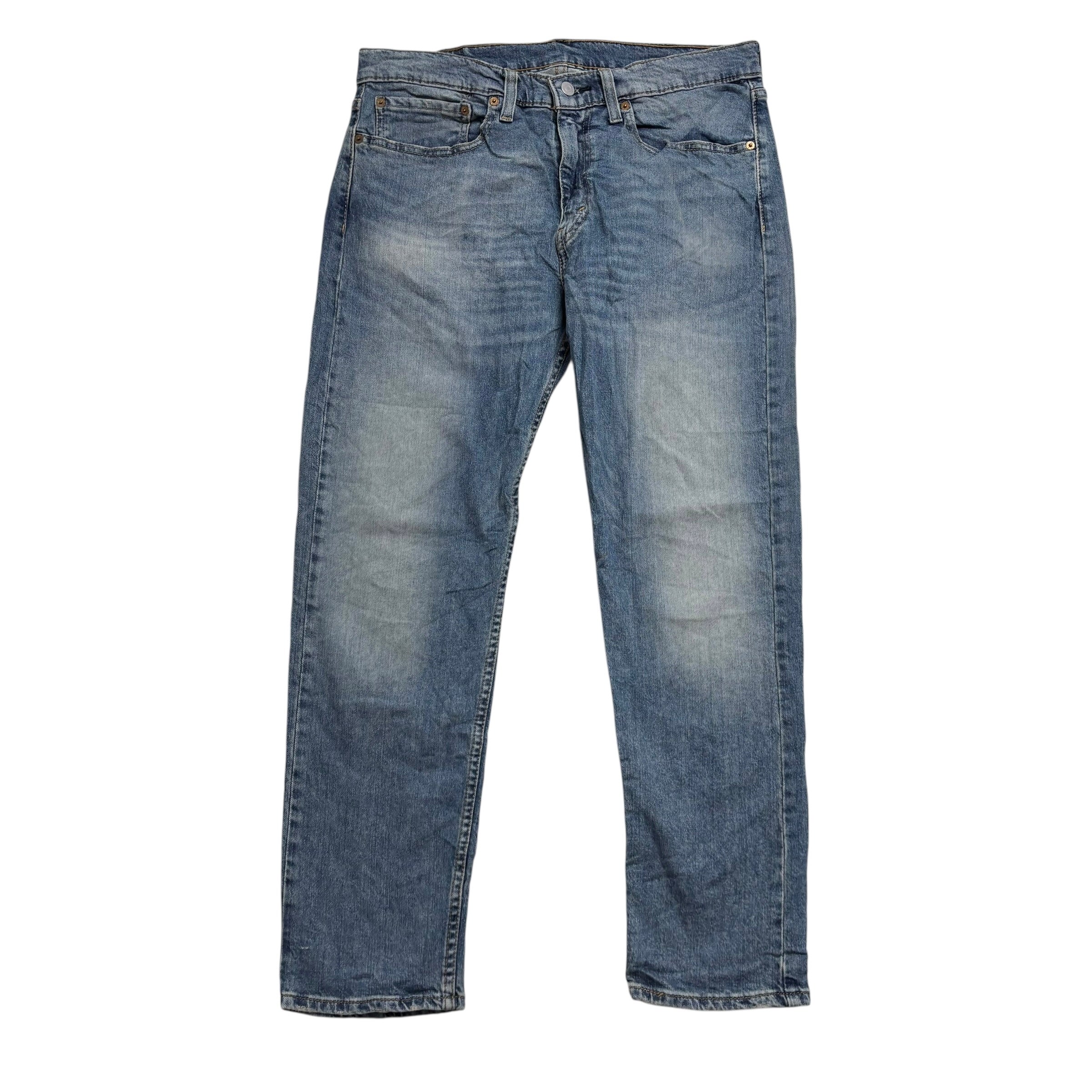 Levis 502 Jeans W34 L30 Mens Mid Blue Regular Tapered Fit Stretch Denim (E)