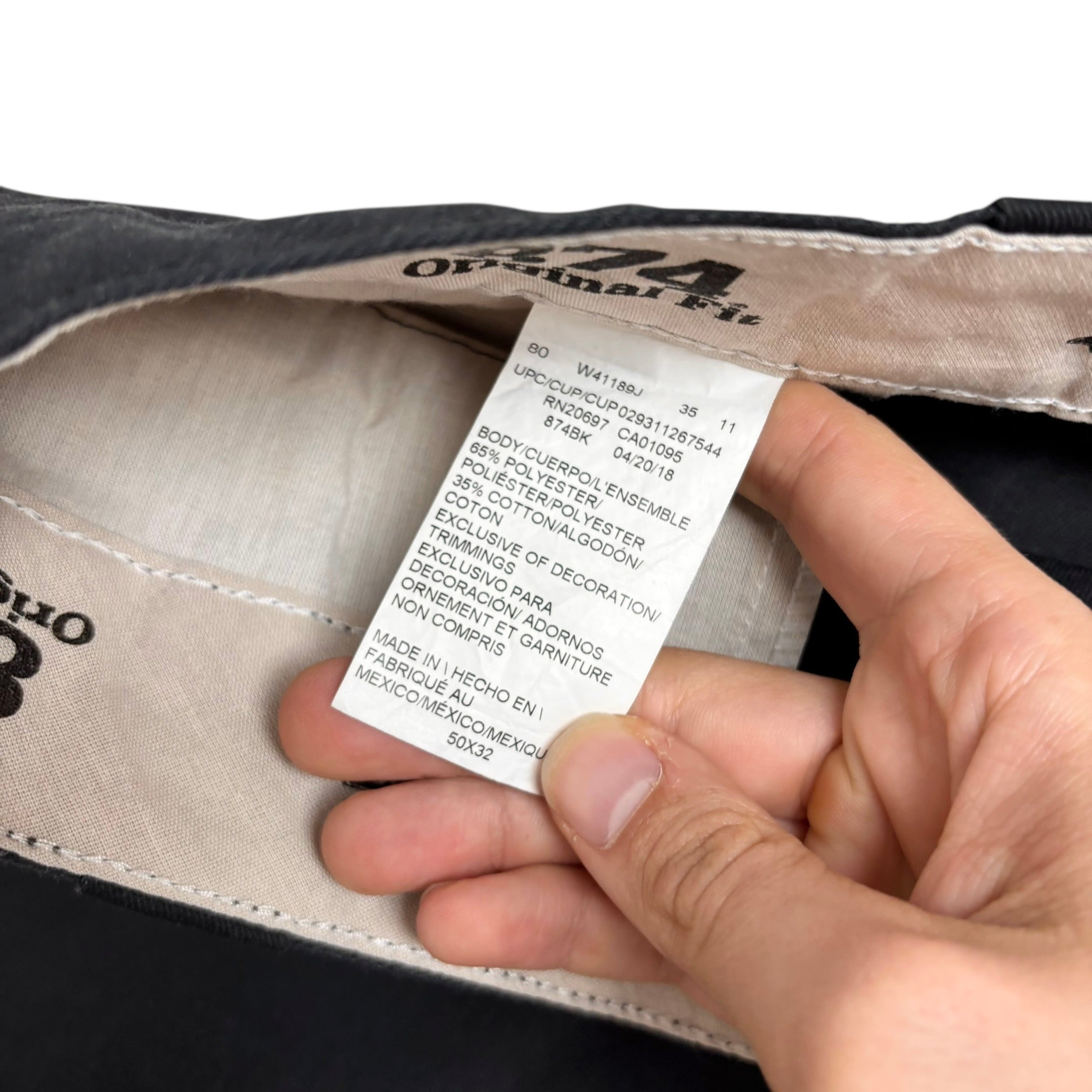 Dickies 874 Trousers W50 L32 Mens Black Original Straight Fit Pants (E)