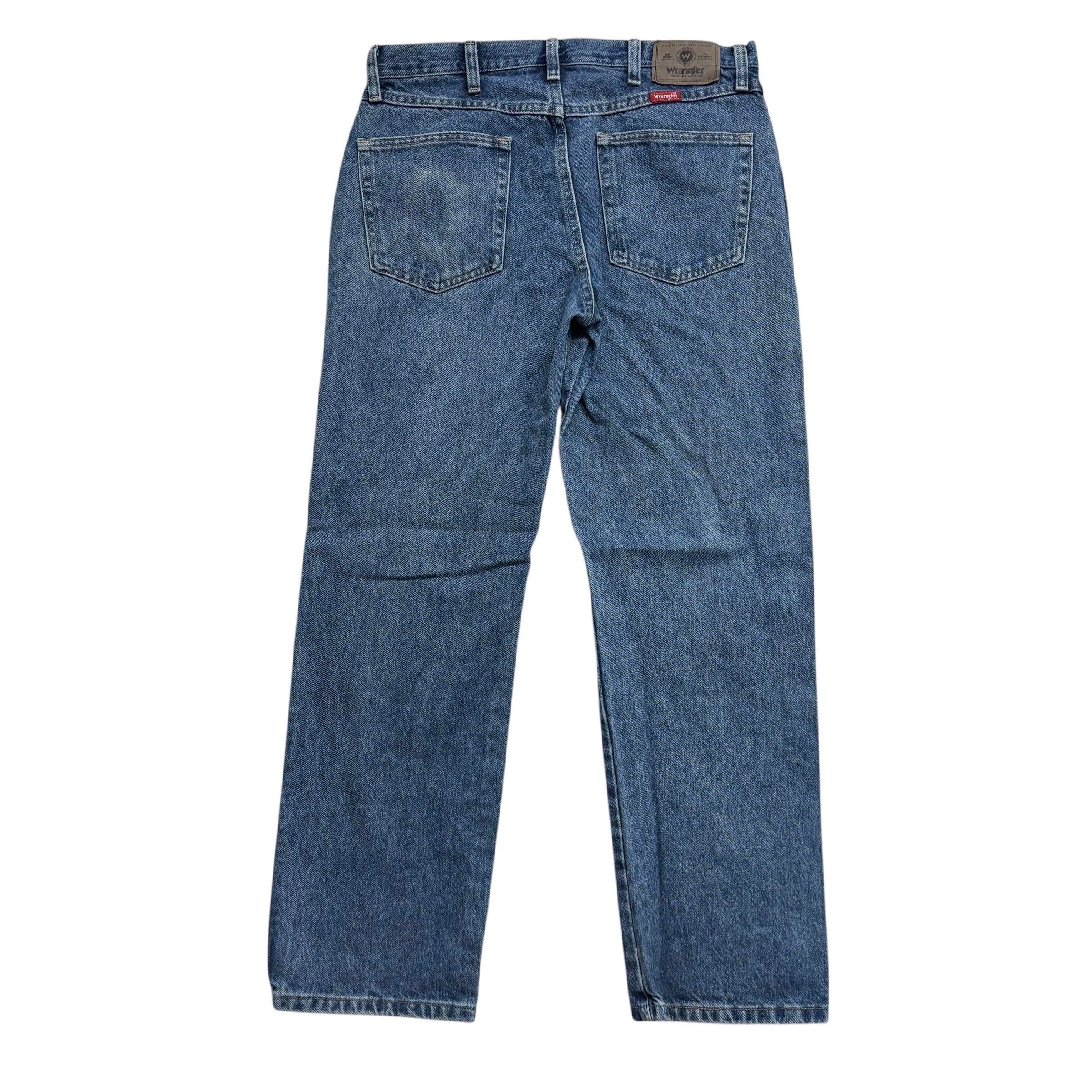 Wrangler Jeans W34 L30 Mens Mid Blue Regular Straight Fit Denim (F)