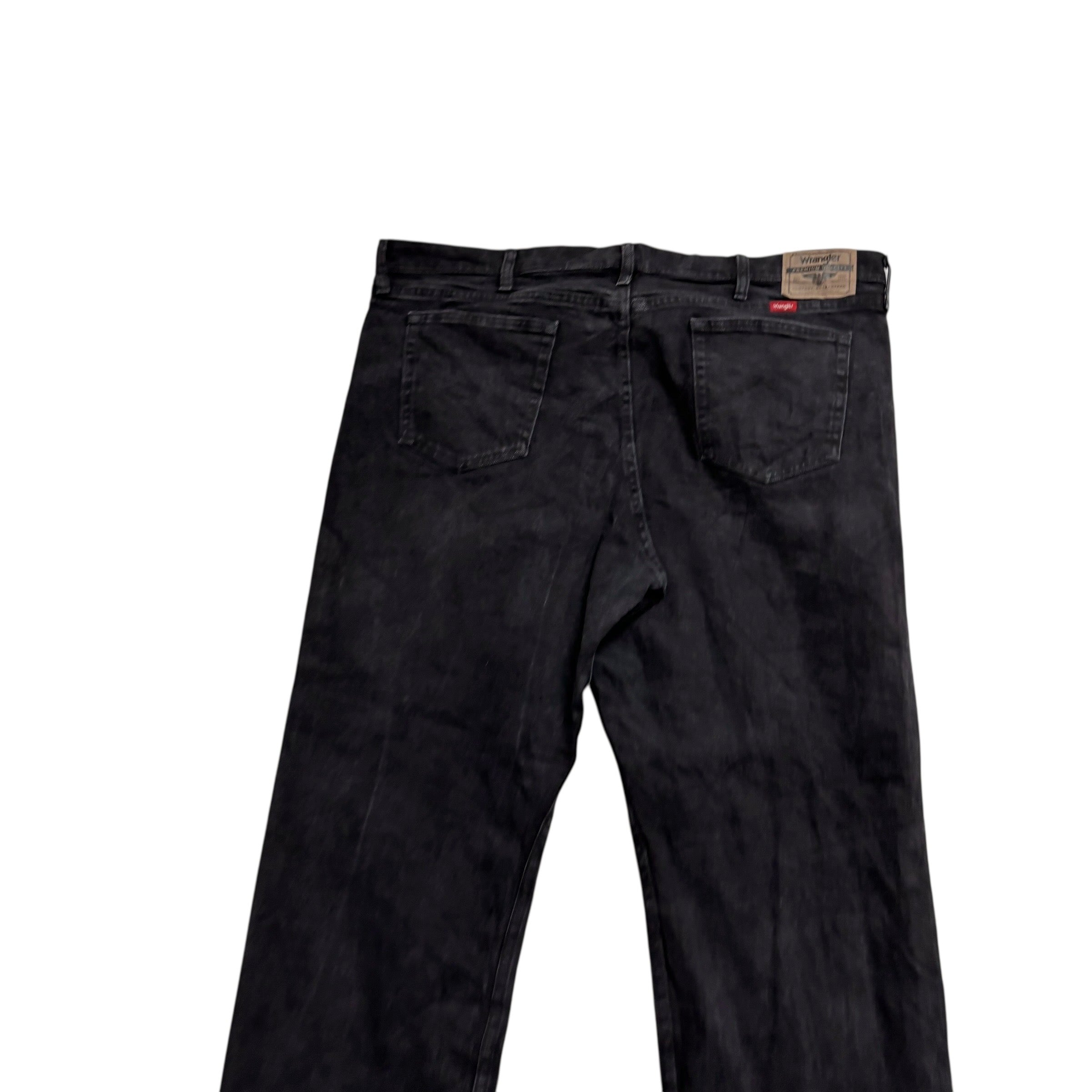 Wrangler Jeans W42 L30 Mens Black Relaxed Straight Fit Stretch Denim (E)
