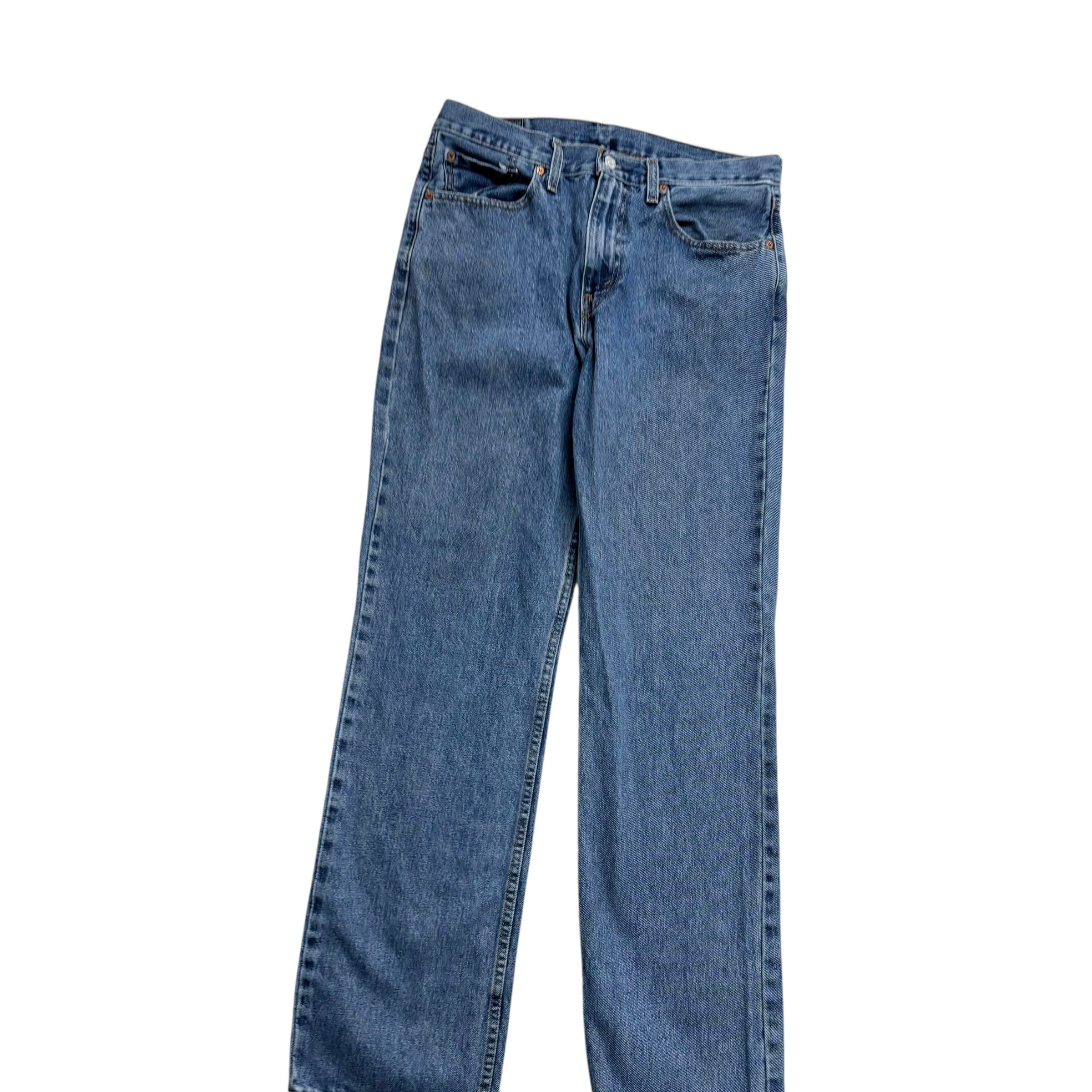 Levis 516 Jeans W33 L32 Mens Mid Blue Slim Straight Fit Denim