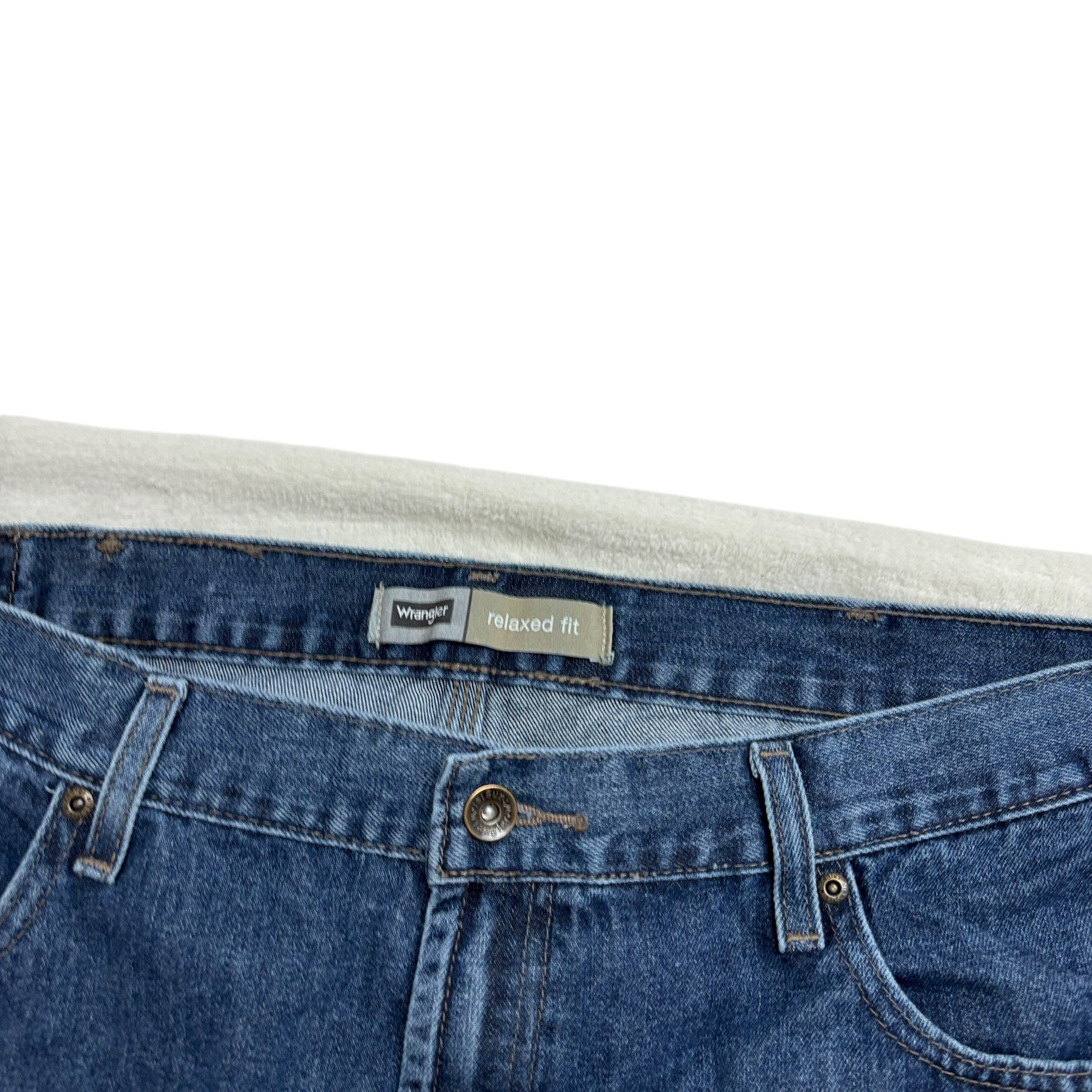 Wrangler Jeans W40 L30 Mens Dark Blue Relaxed Straight Fit Baggy Denim (E)