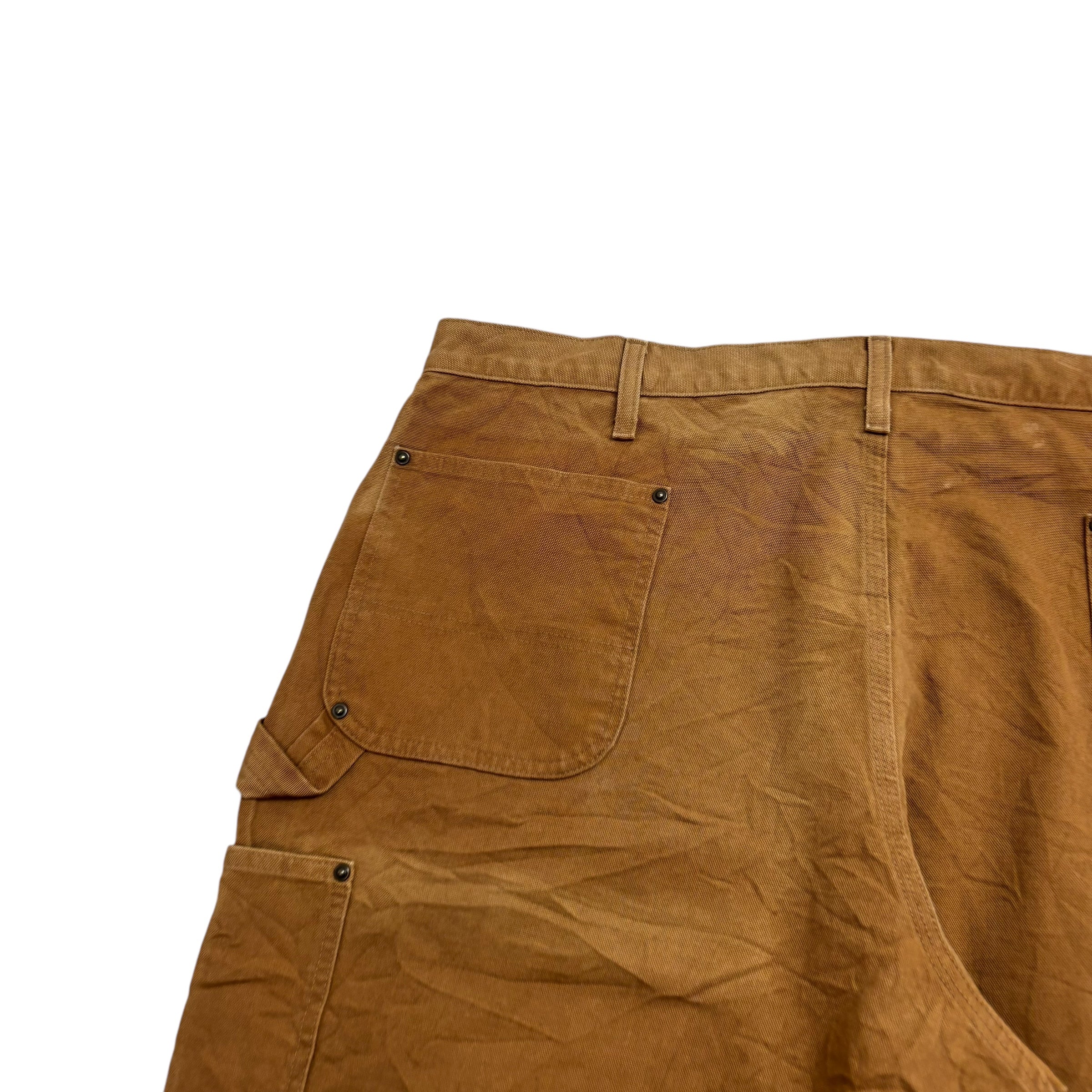 Carhartt Carpenter Pants W42 L32 Mens Double Knee Tan Relaxed Fit Trousers